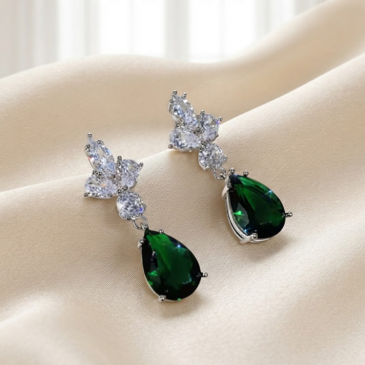 Emilia Emerald Crystal Drop Earrings