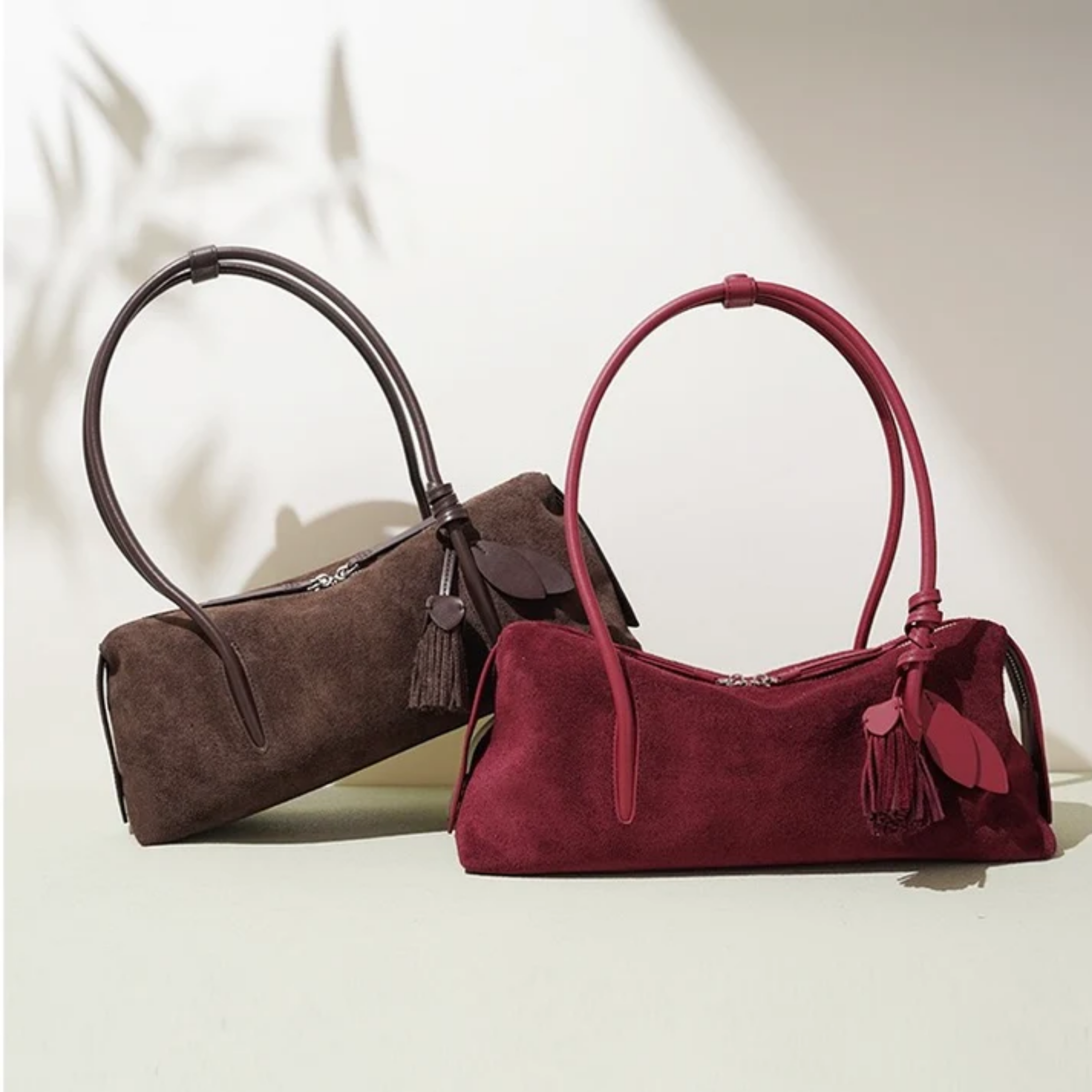 Amaranthe Echtleder Quasten-Anhänger Schulterkissen Tasche