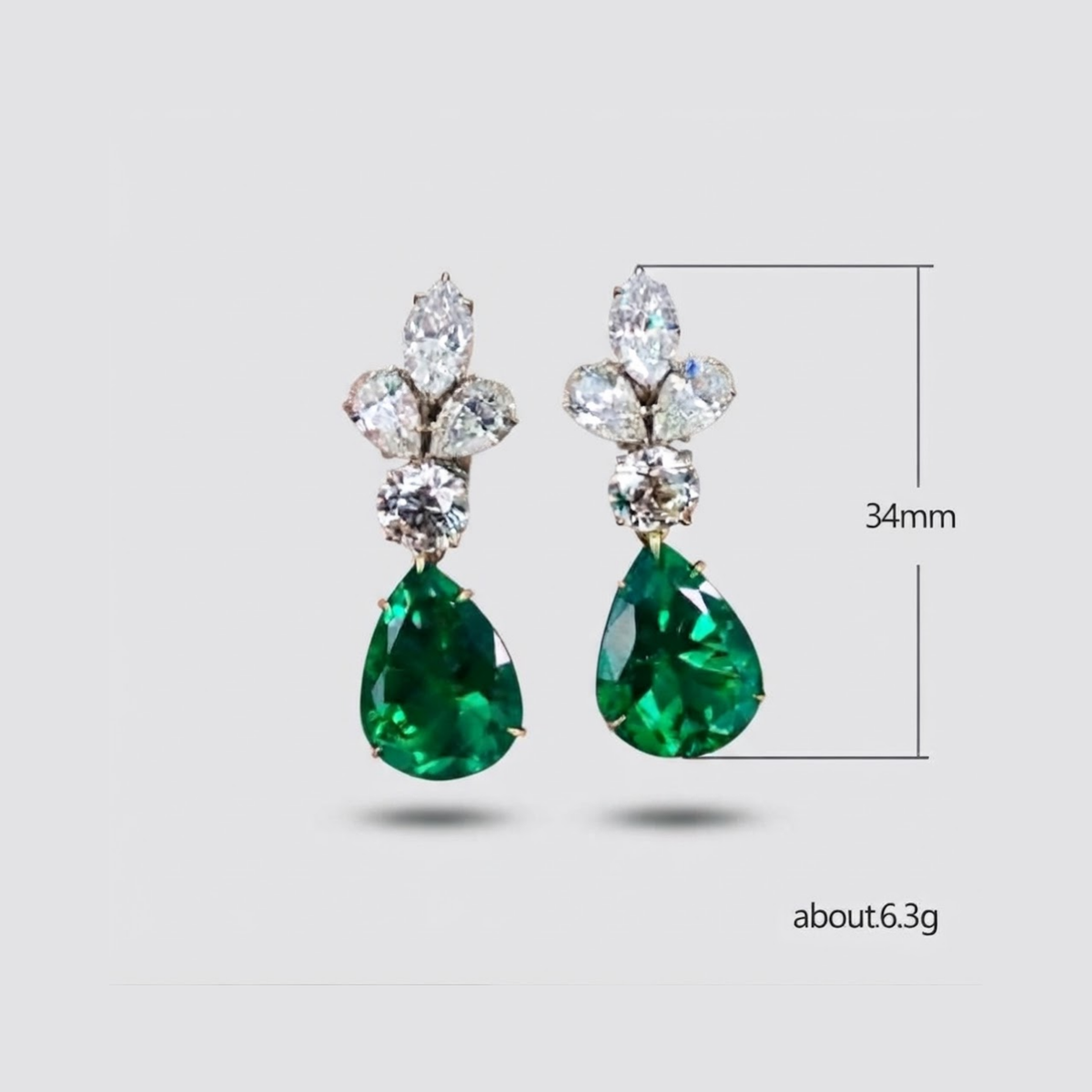 Emilia Emerald Crystal Drop Earrings