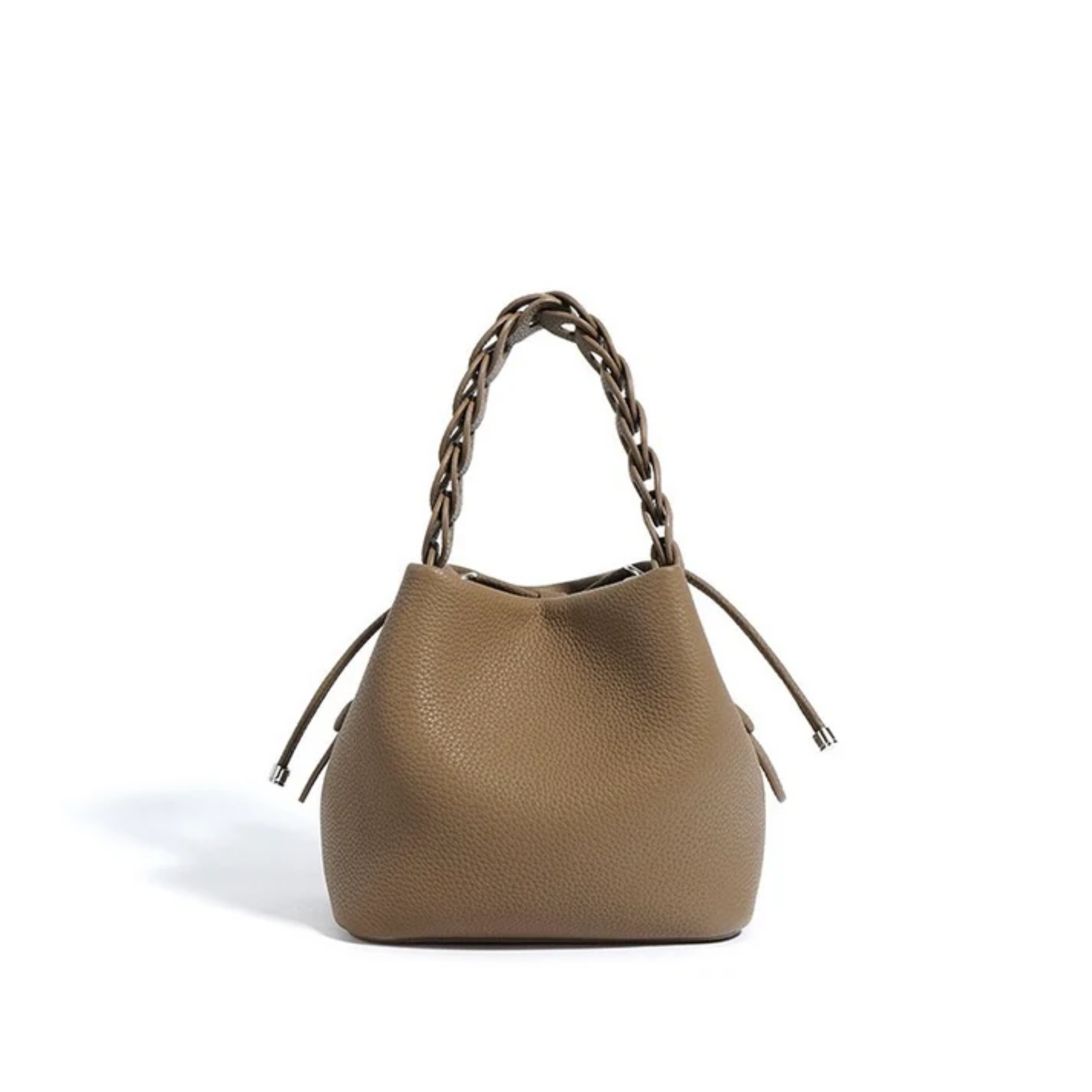 Olythéa Genuine Top-Grain Leather Bucket Bag