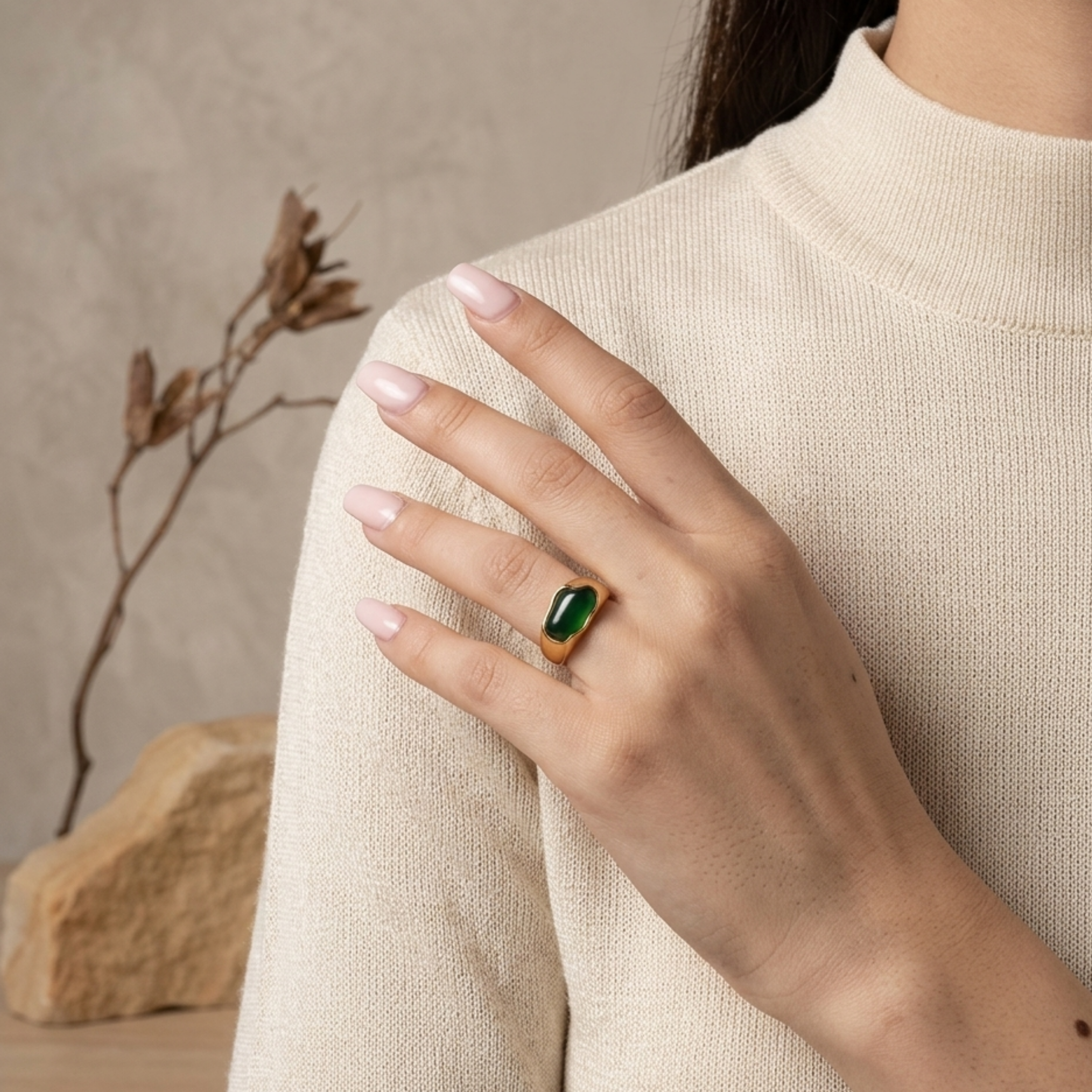 Hermiline Mystic Green Ring