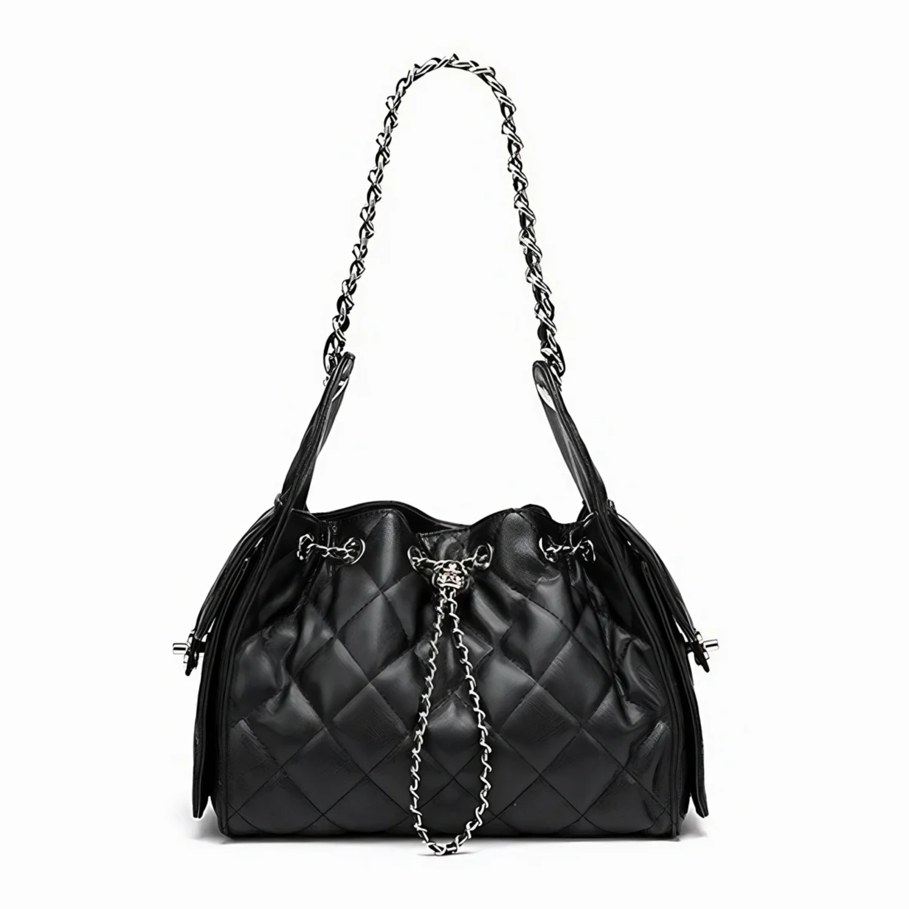 Elvra Genuine Leather Bucket Shoulder Bag