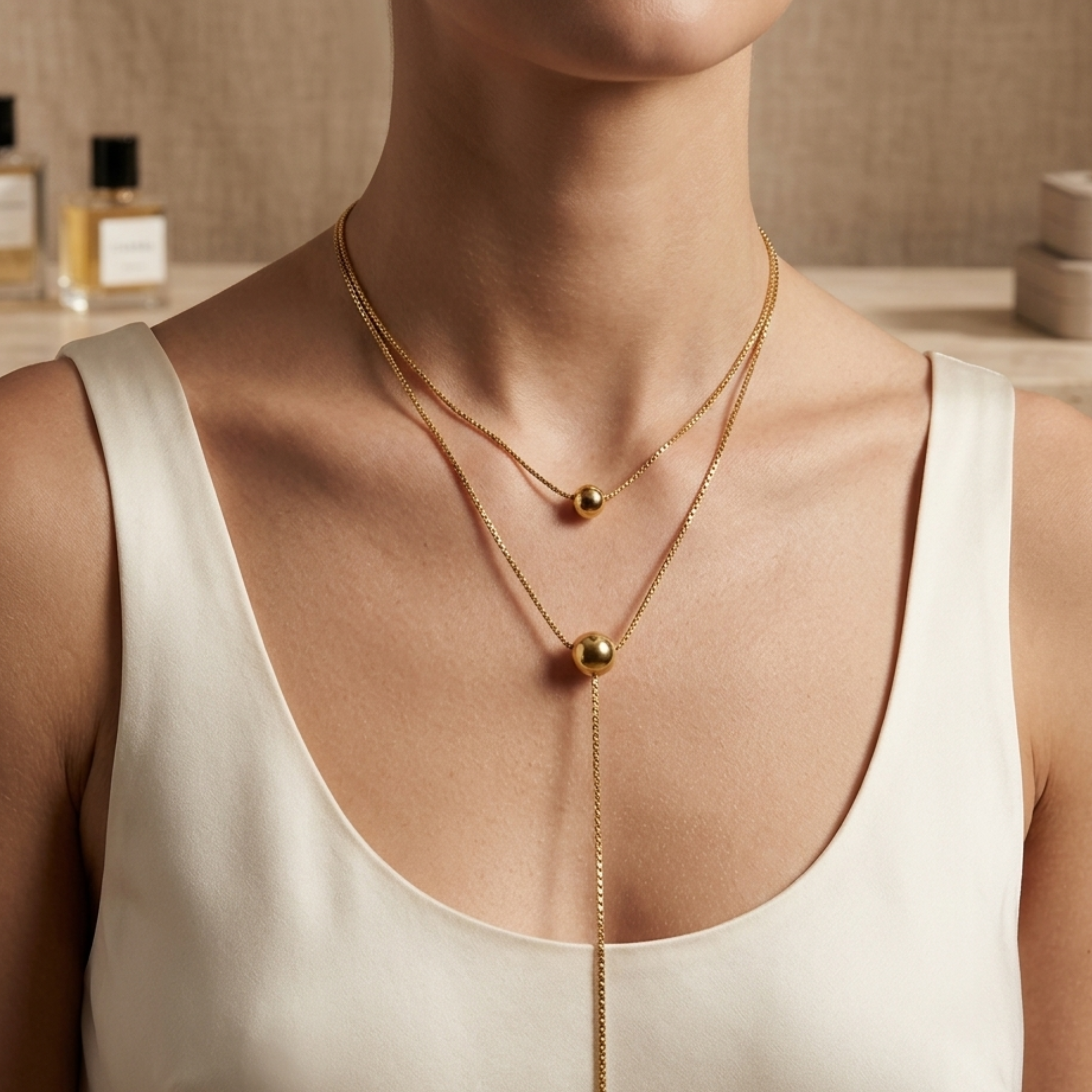 Marcelline Dangle Bead Necklace