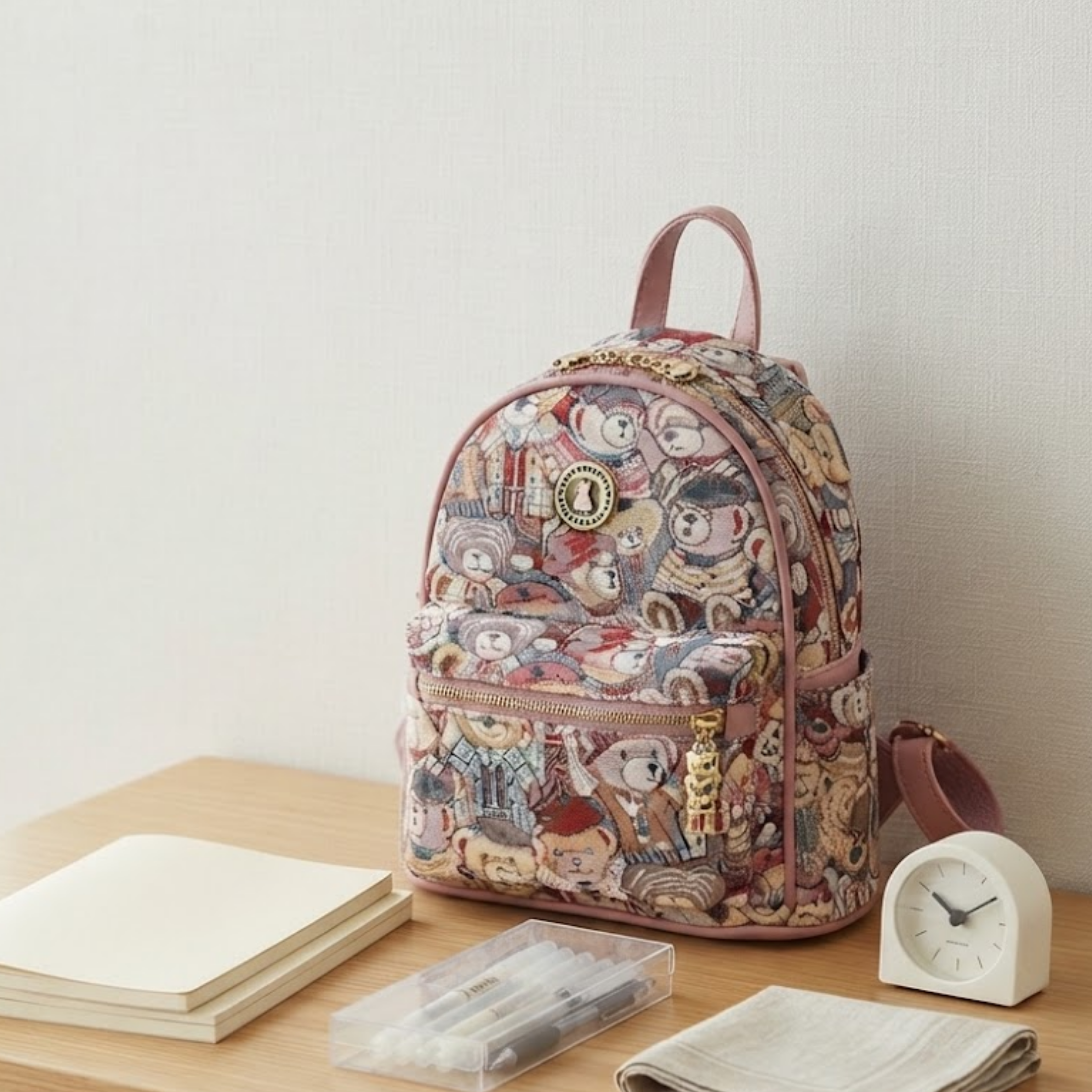 Amelia Rosalie Blush Schultertasche in Bärenform