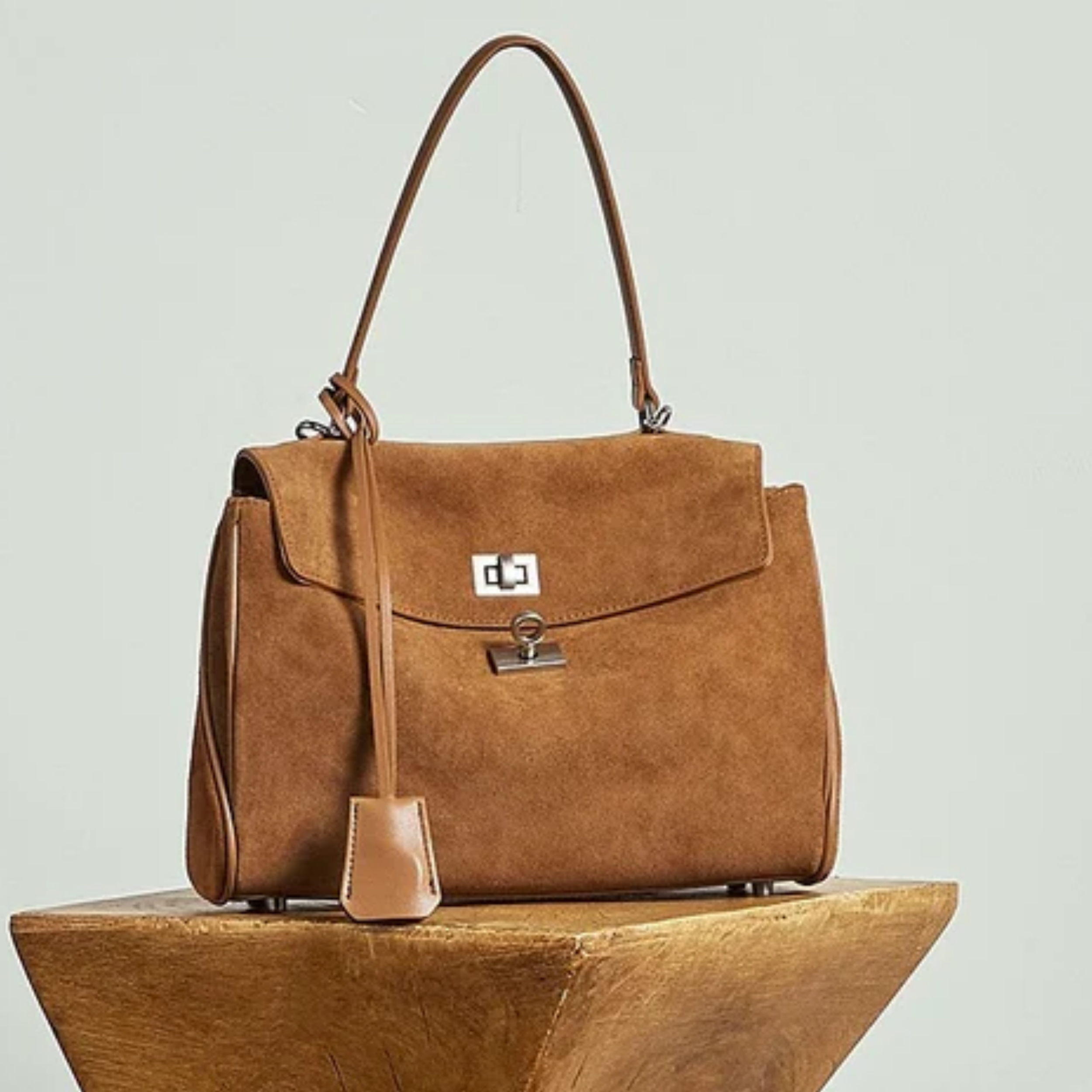 Sylvae Soft Suede Echtleder Handtasche mit Tragegriff