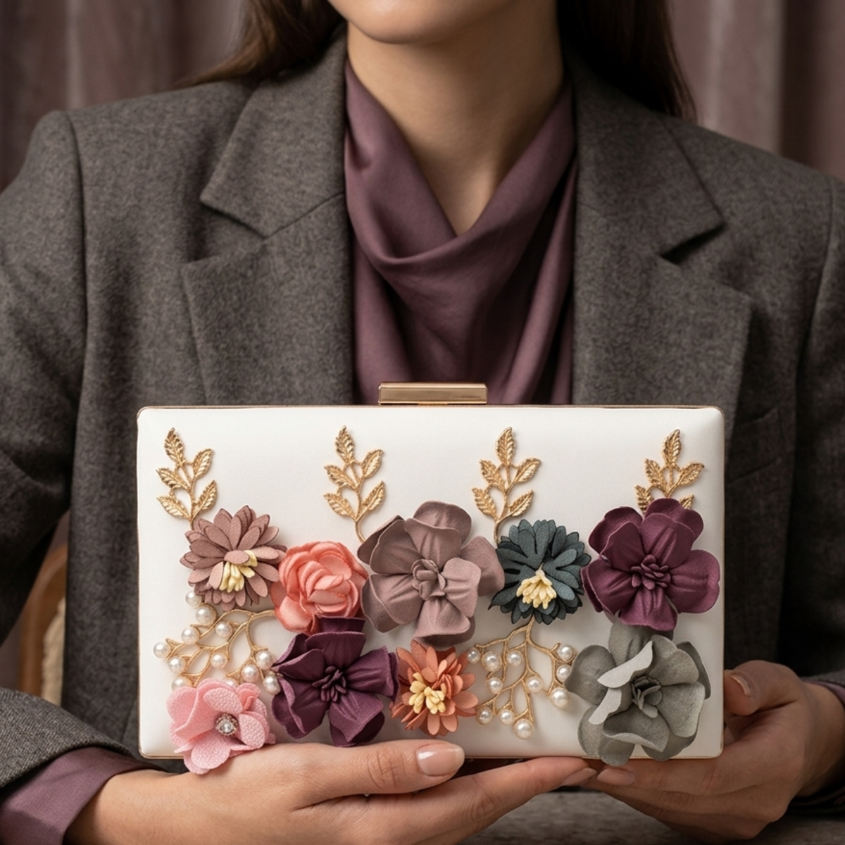 Rosvienne Blumen Clutch Tasche