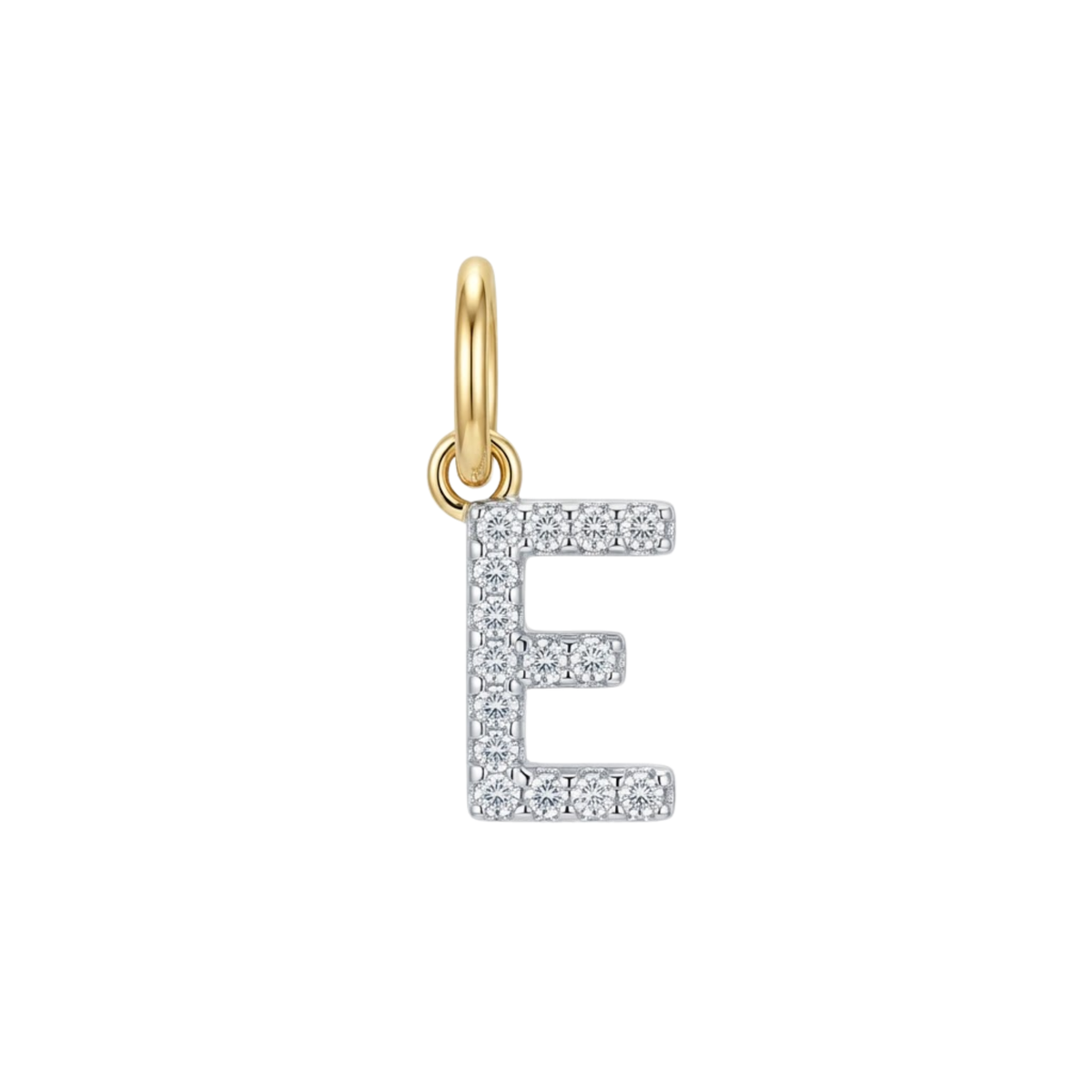 Charms - Jeweled Letter E Pendant