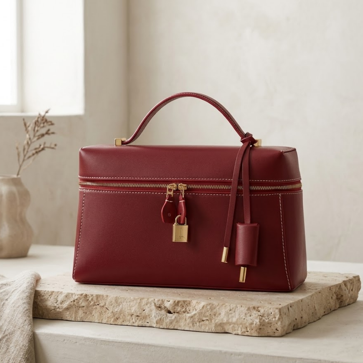 Fioréva Genuine Leather Crossbody Bucket Bag