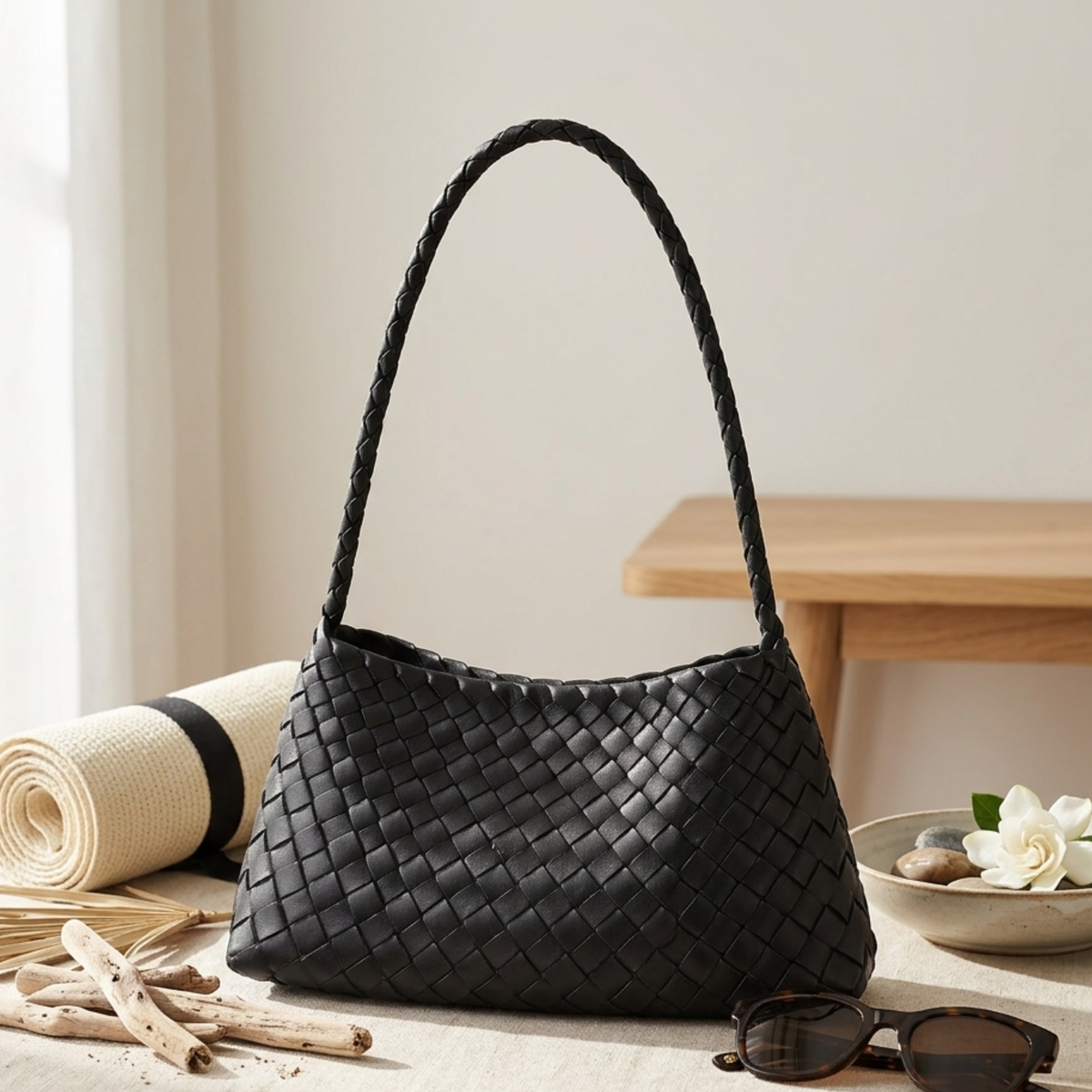 Handgewebte Artisan Korbtasche Segelboot Eimer-Tasche – Nachhaltige Tasche