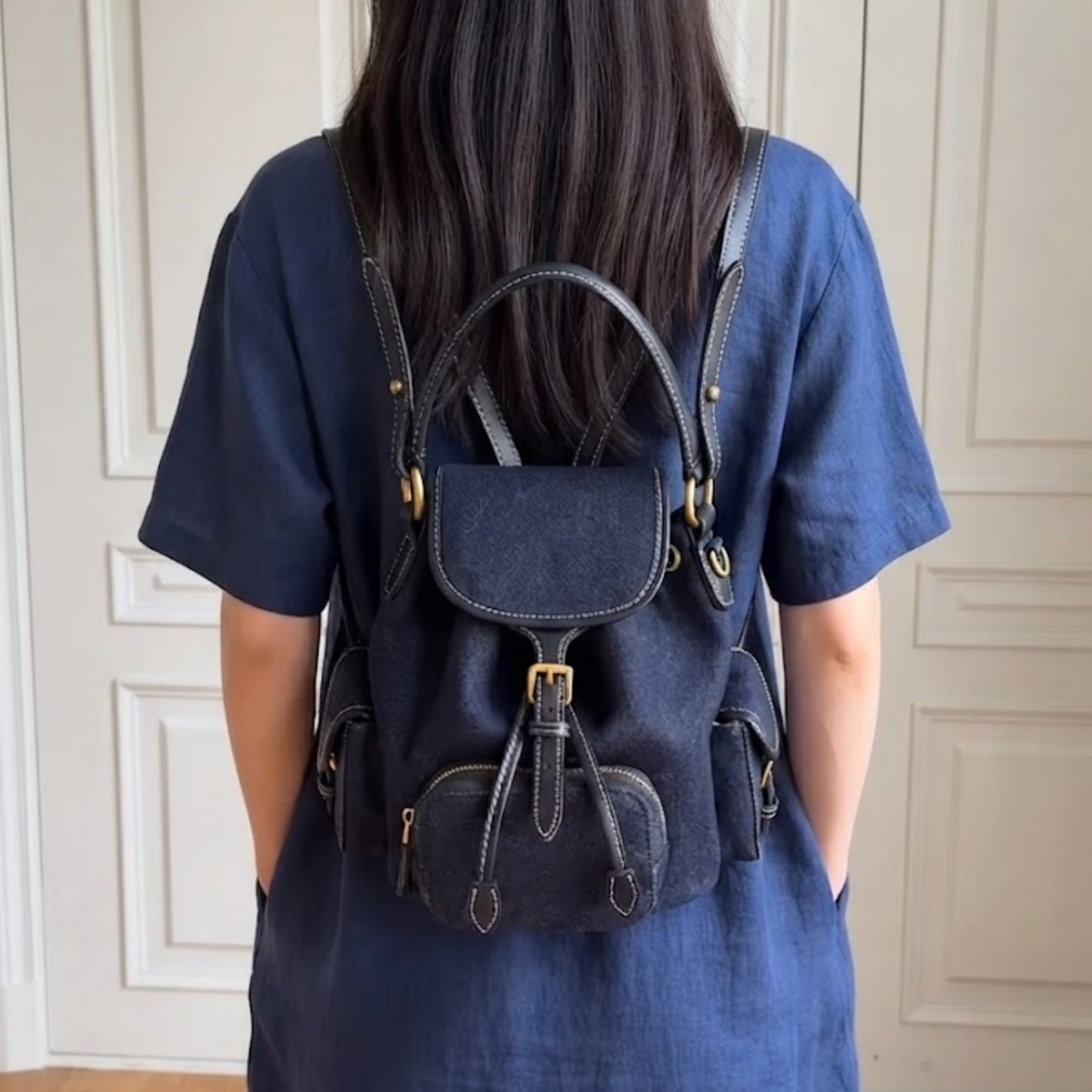 Mila Blue Denim Backpack