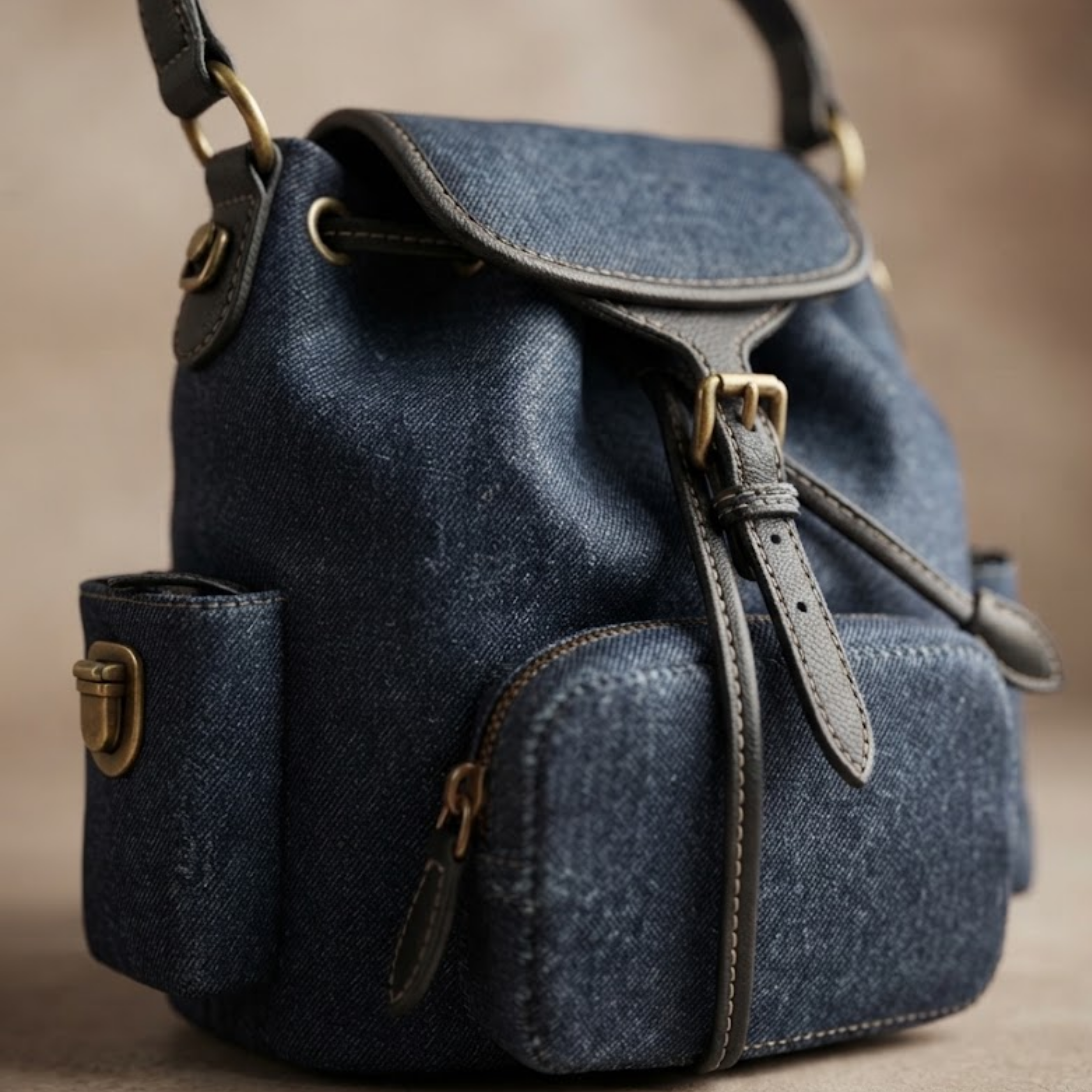 Mila Blue Denim Backpack