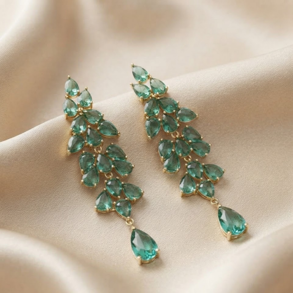 Renina Mystic Leaf Crystal Earrings