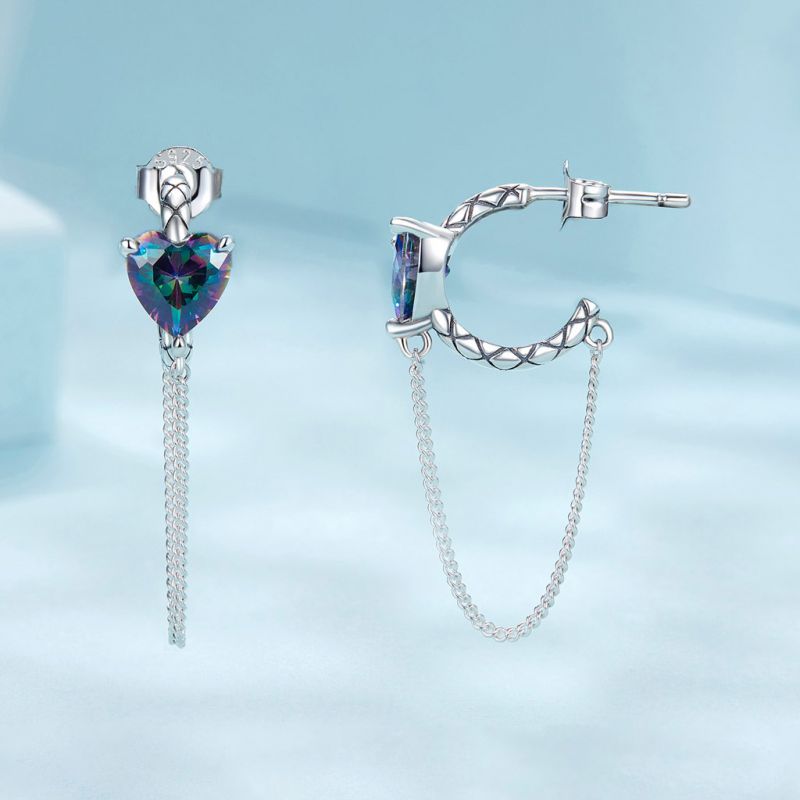 Vintage Heart Stud Earrings