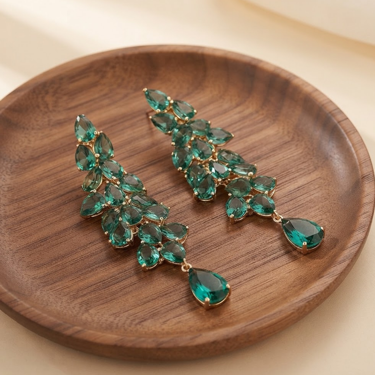 Renina Mystic Leaf Crystal Earrings