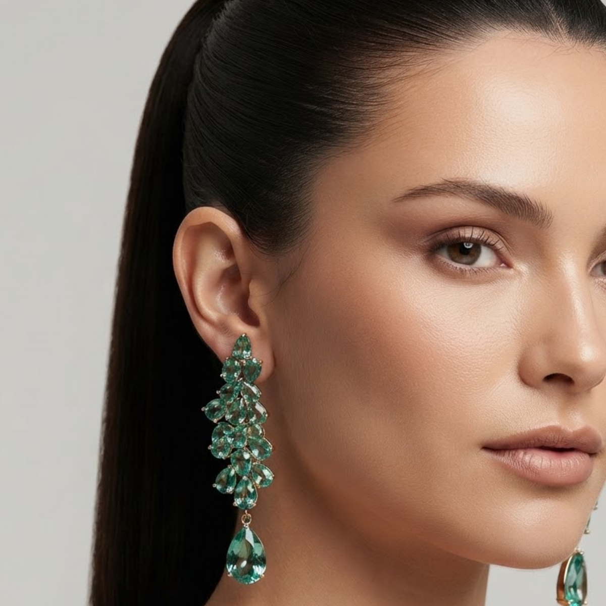 Renina Mystic Leaf Crystal Earrings