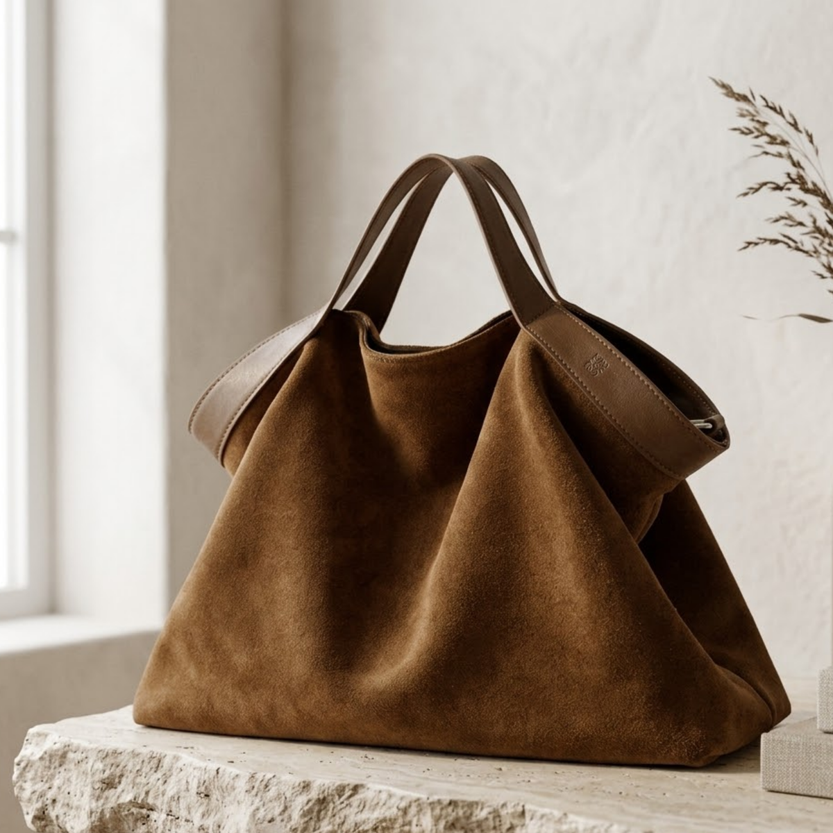 Bellanova Wildleder- und Echtleder Klassische Strukturierte Schultertasche