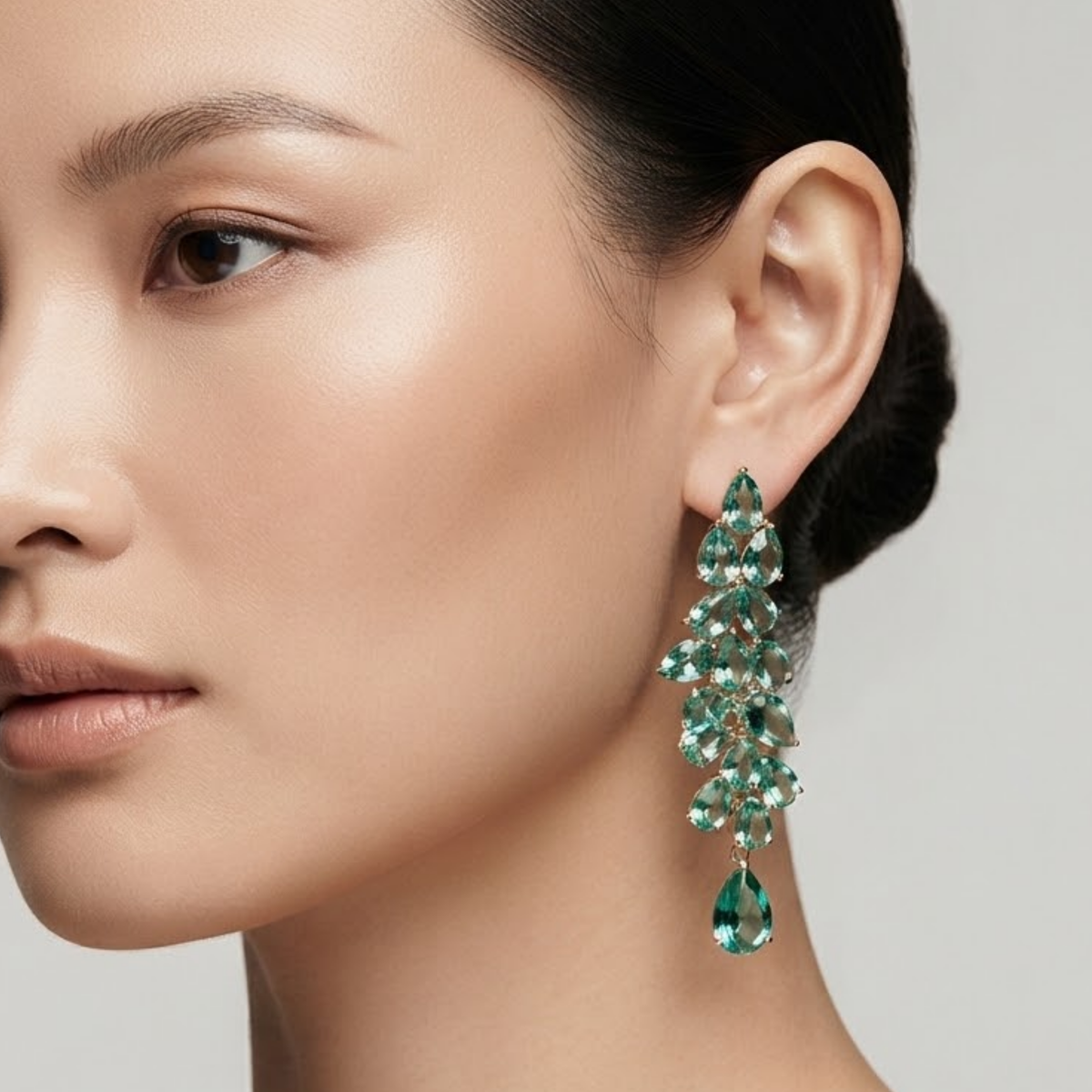 Renina Mystic Leaf Crystal Earrings