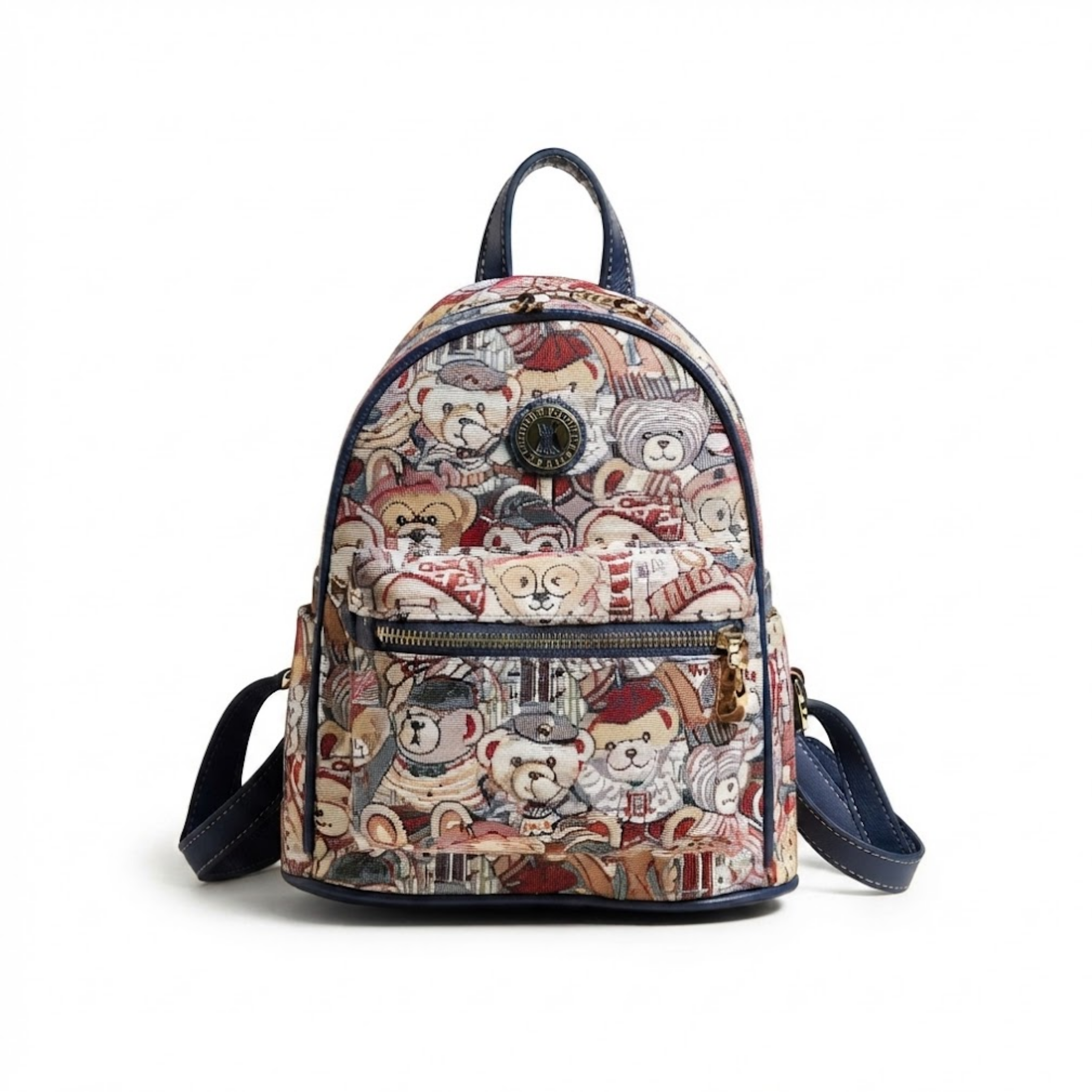 Sophie Azure Bear Casual Canvas Backpack