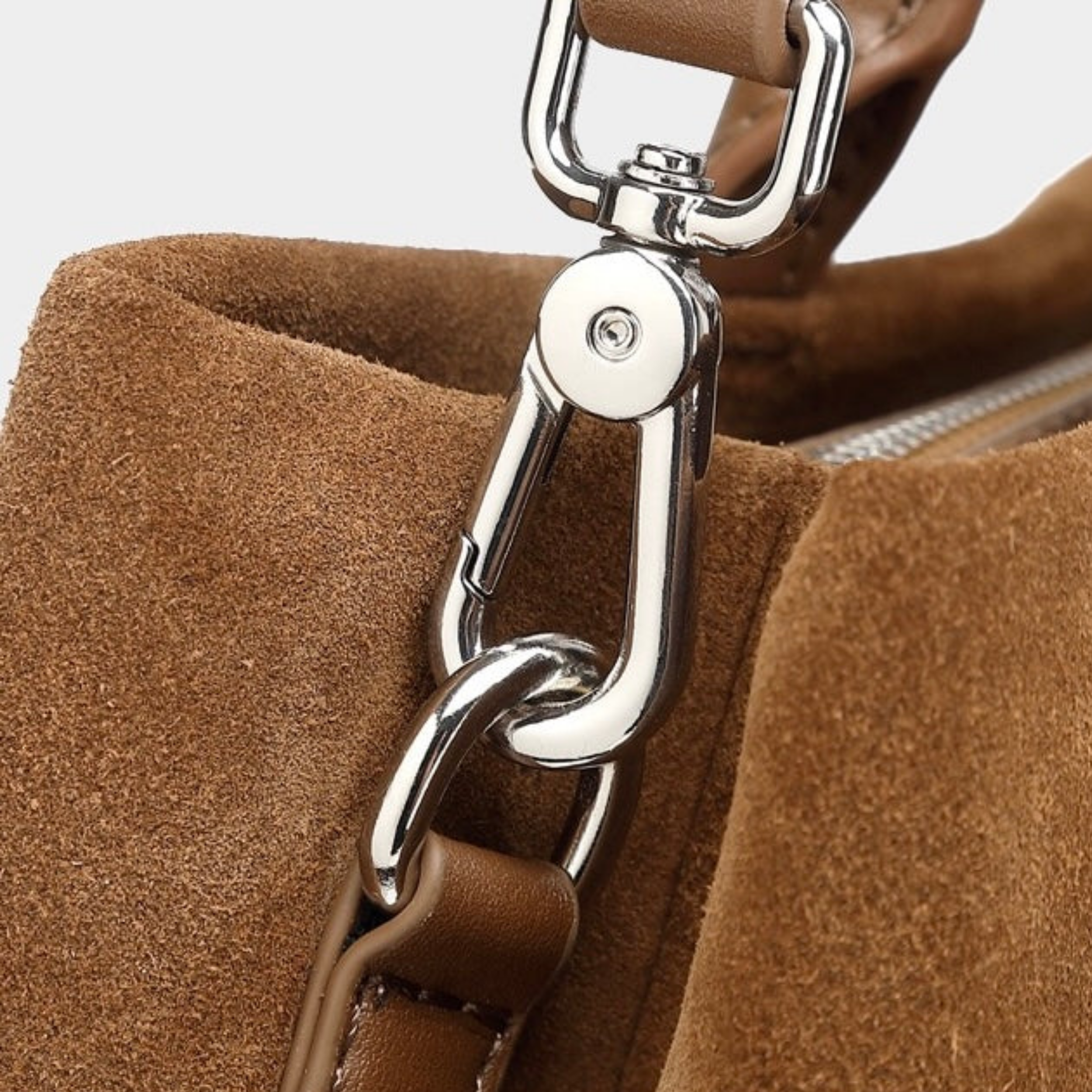 Elyra Suede Structured Genuine Leather Tote Bag