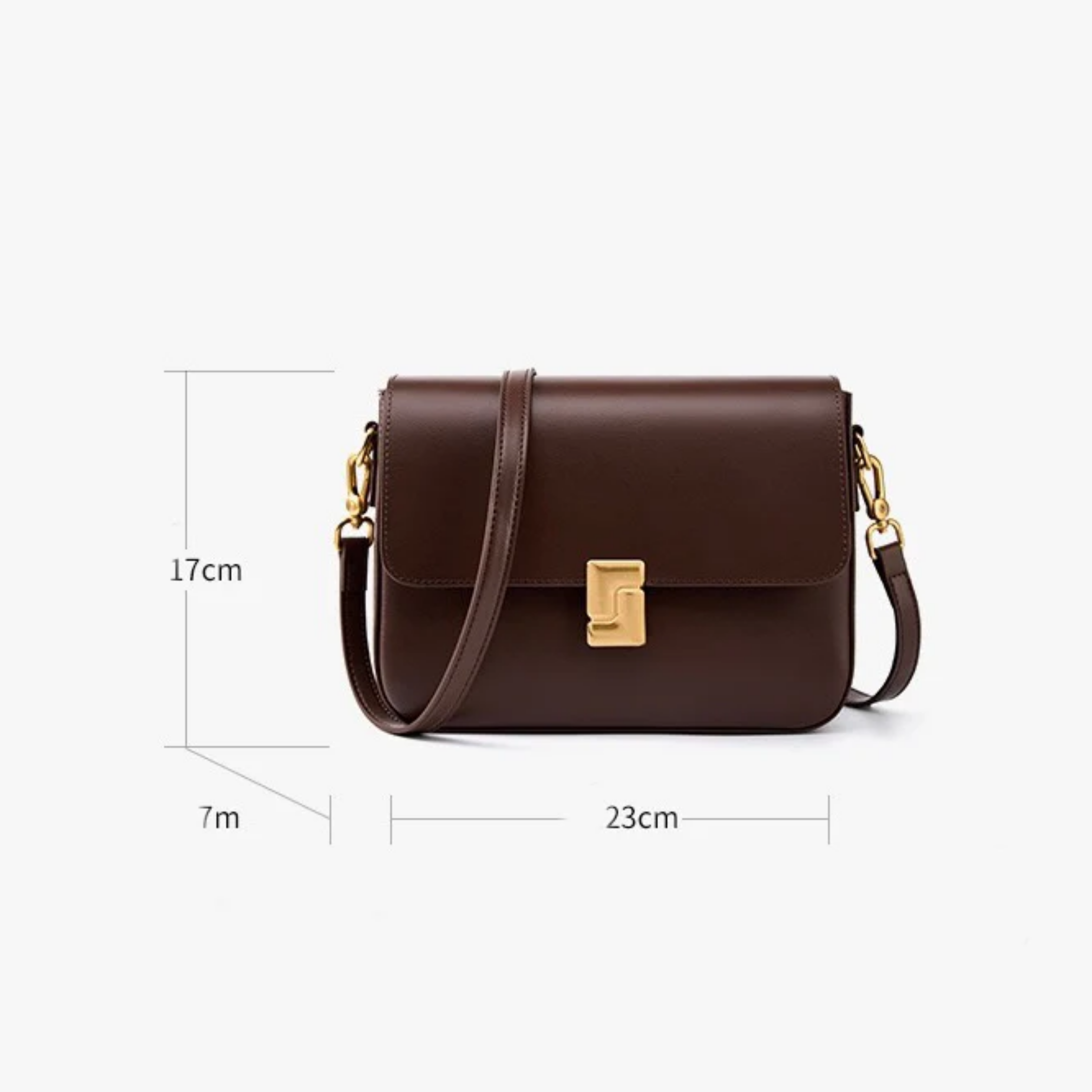 Violethé Schultertasche aus echtem Leder im Box-Design