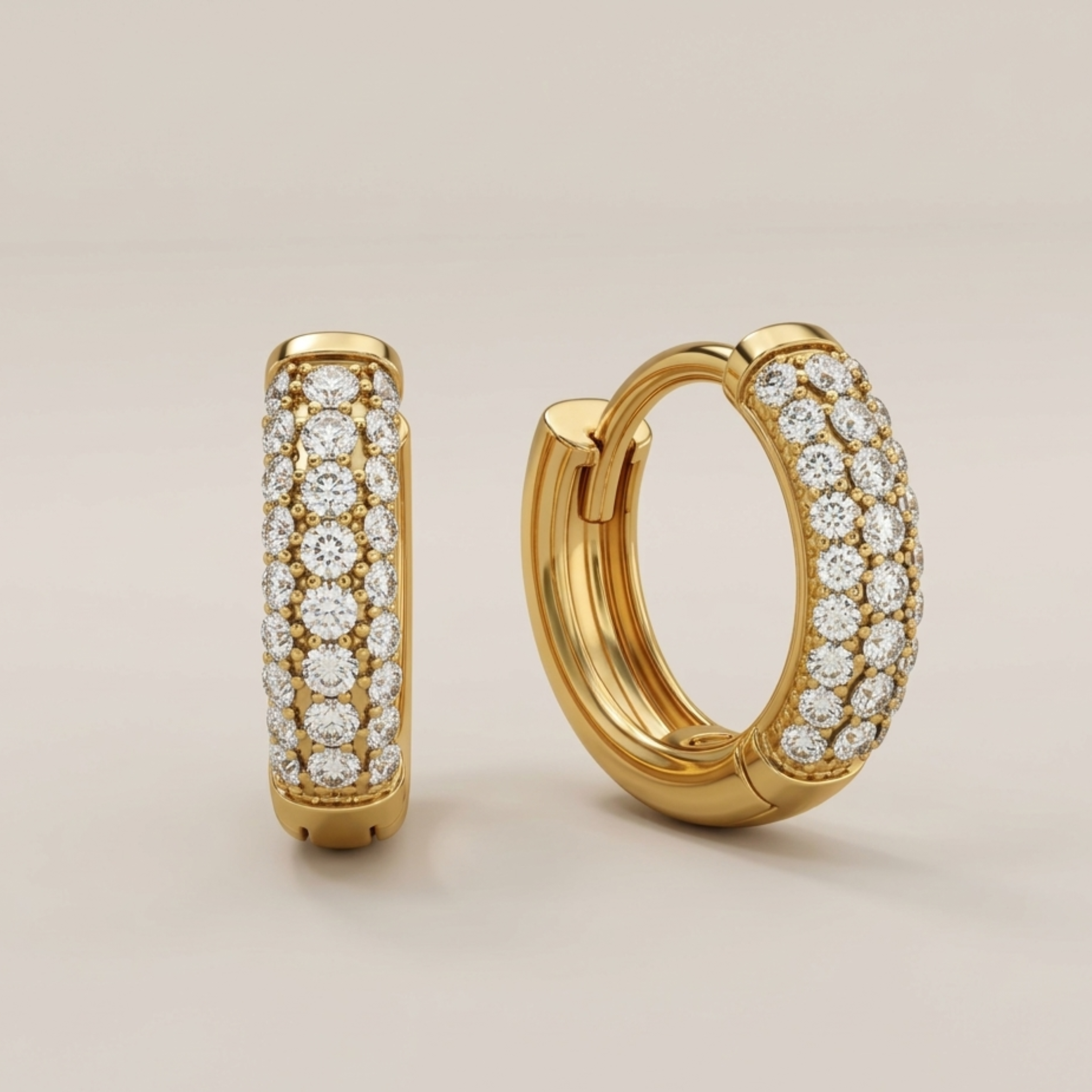 Eloria Diamant Creolen-Huggie-Ohrringe