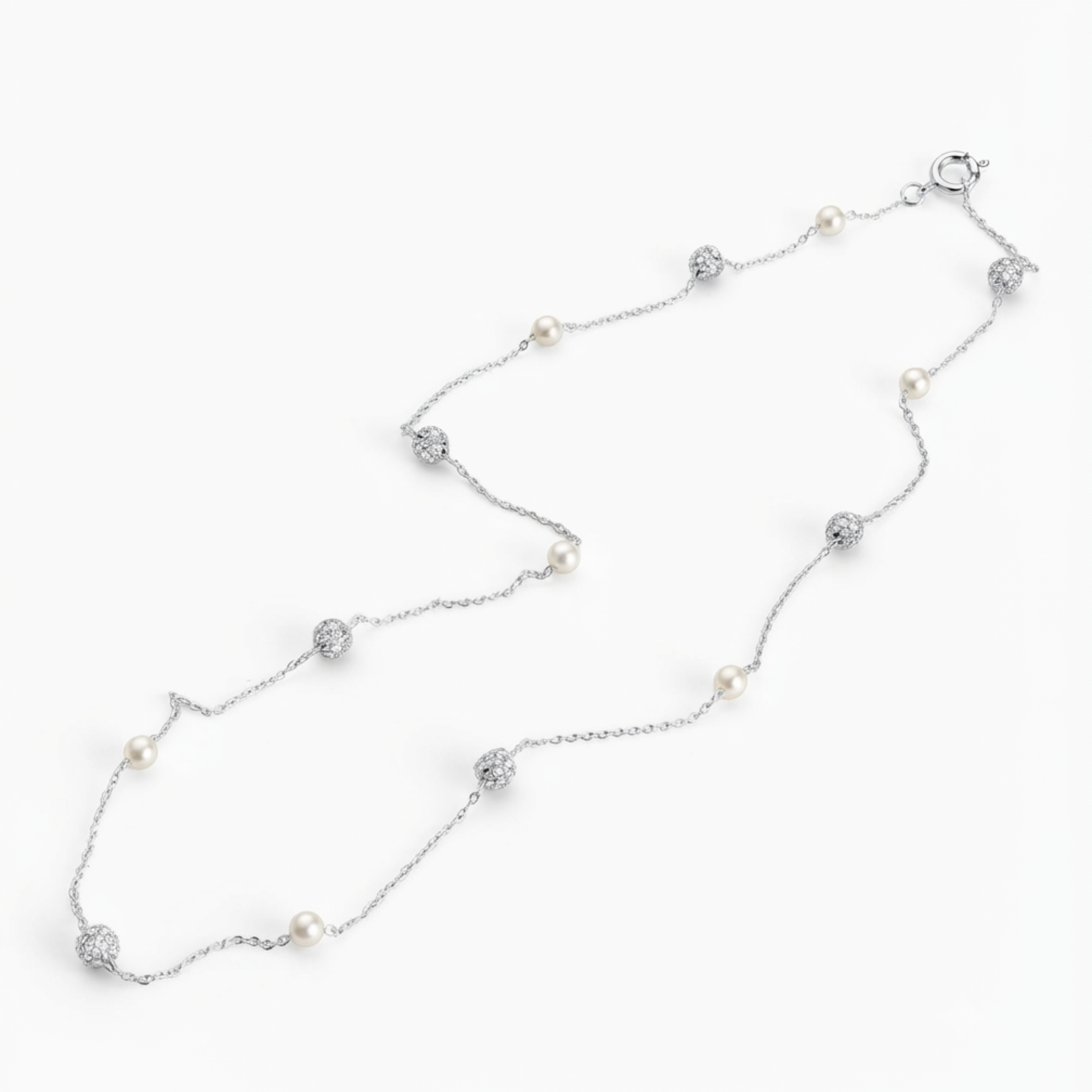 Caelina-Rundhalskette mit Zirkon-Perle
