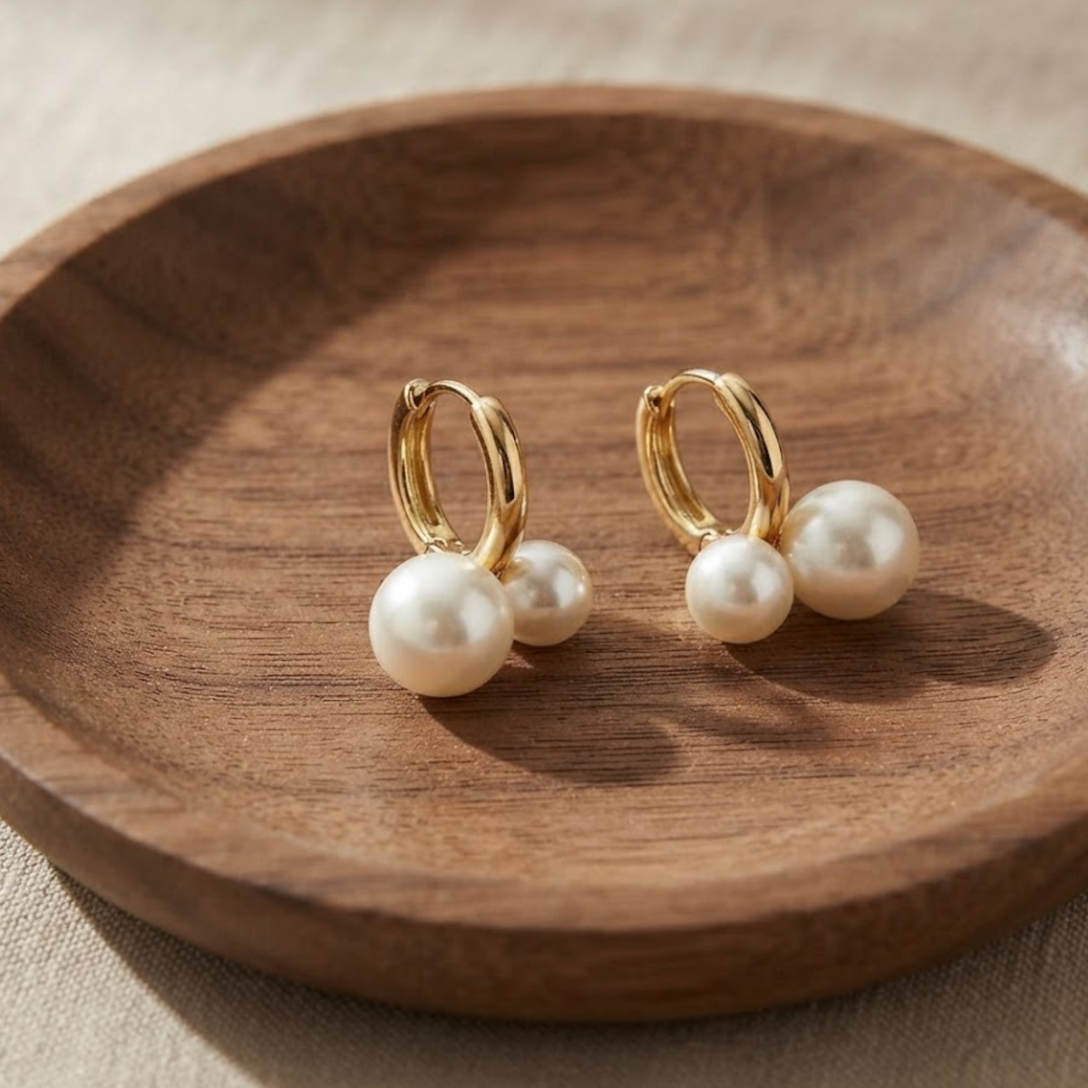 Lovina Double Pearl Drop Earrings