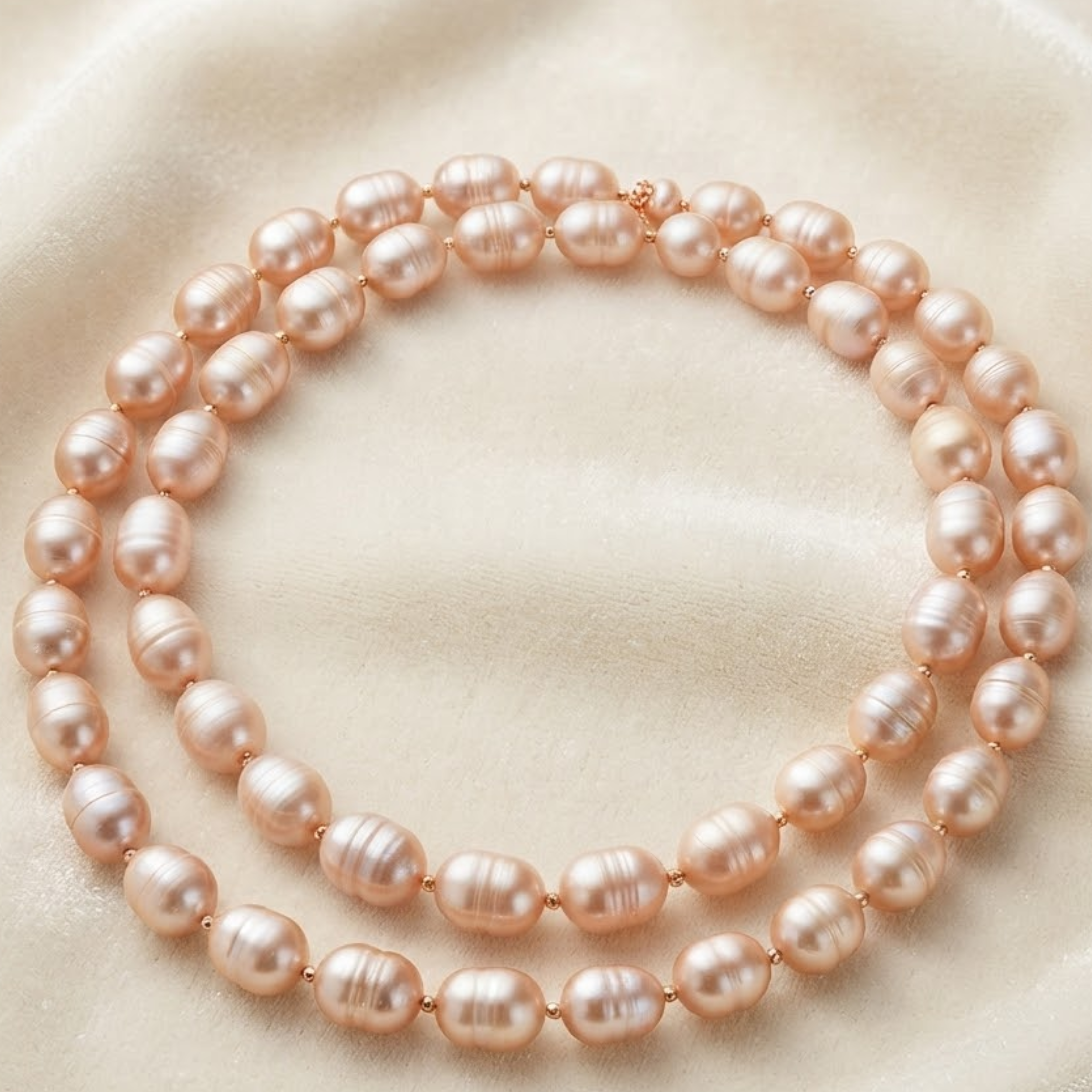 Rosélia Natürliche Gold-Pink Südsee-Perlenkette