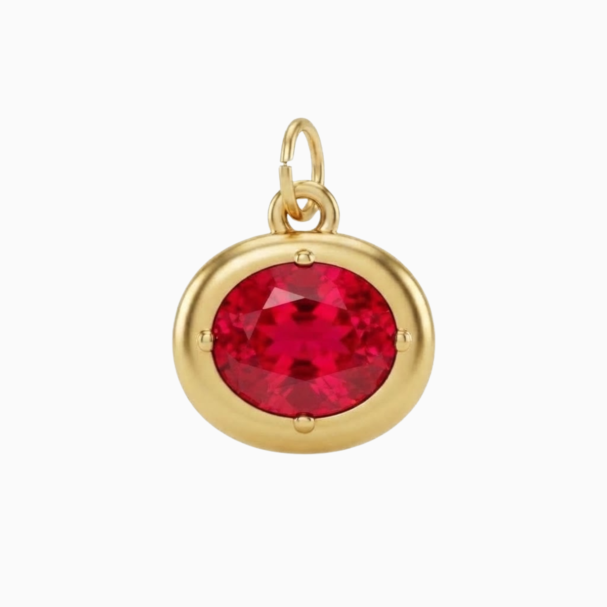 Charms - July Oval Cut Birthstone Pendant