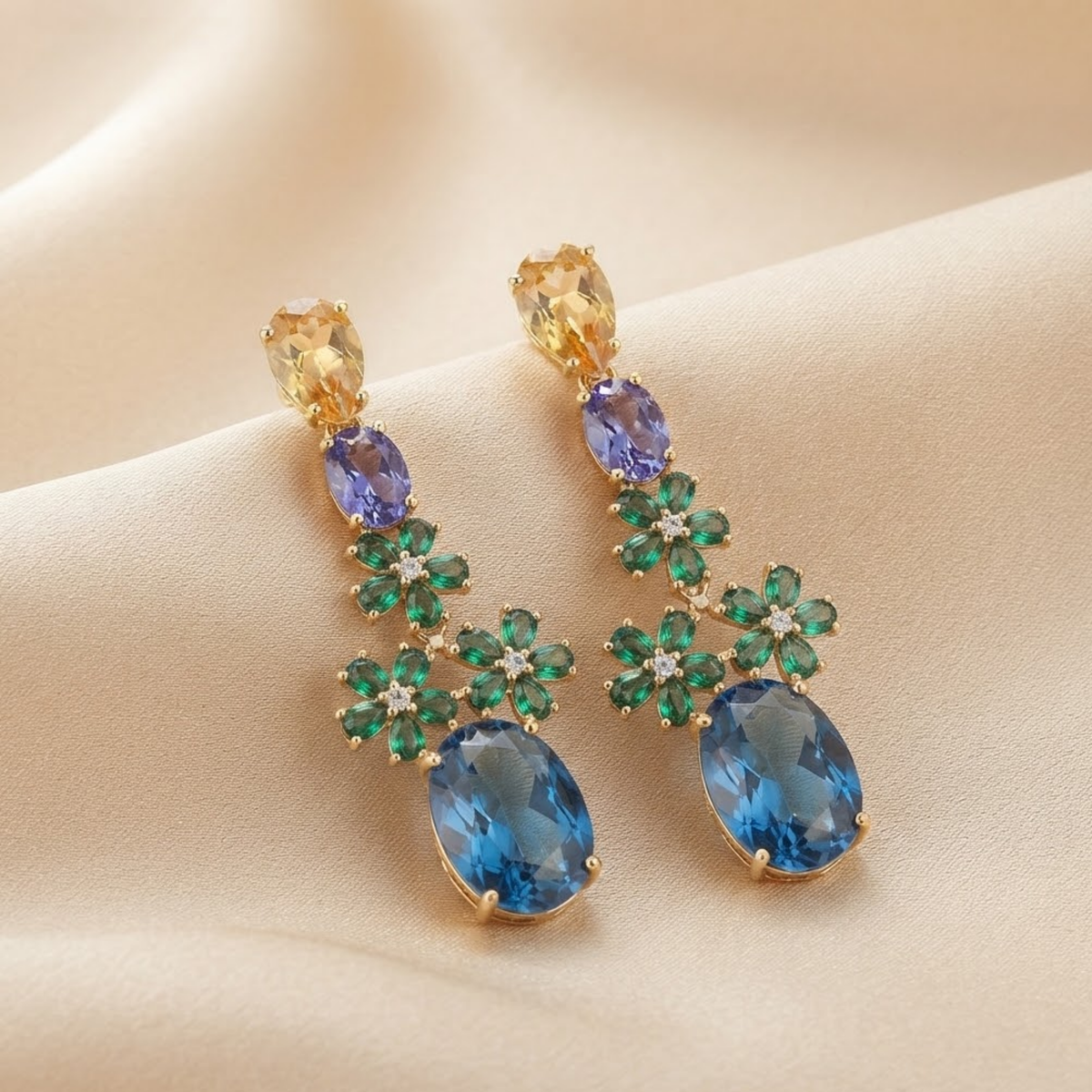 Kyrene Bohemian Champagne Drop Earrings