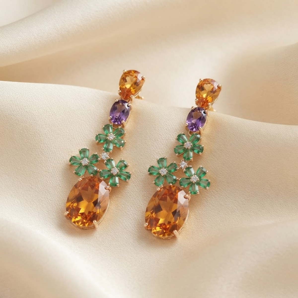 Kyrene Bohemian Champagne Drop Earrings