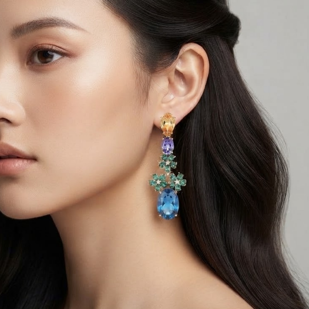 Kyrene Bohemian Champagne Drop Earrings