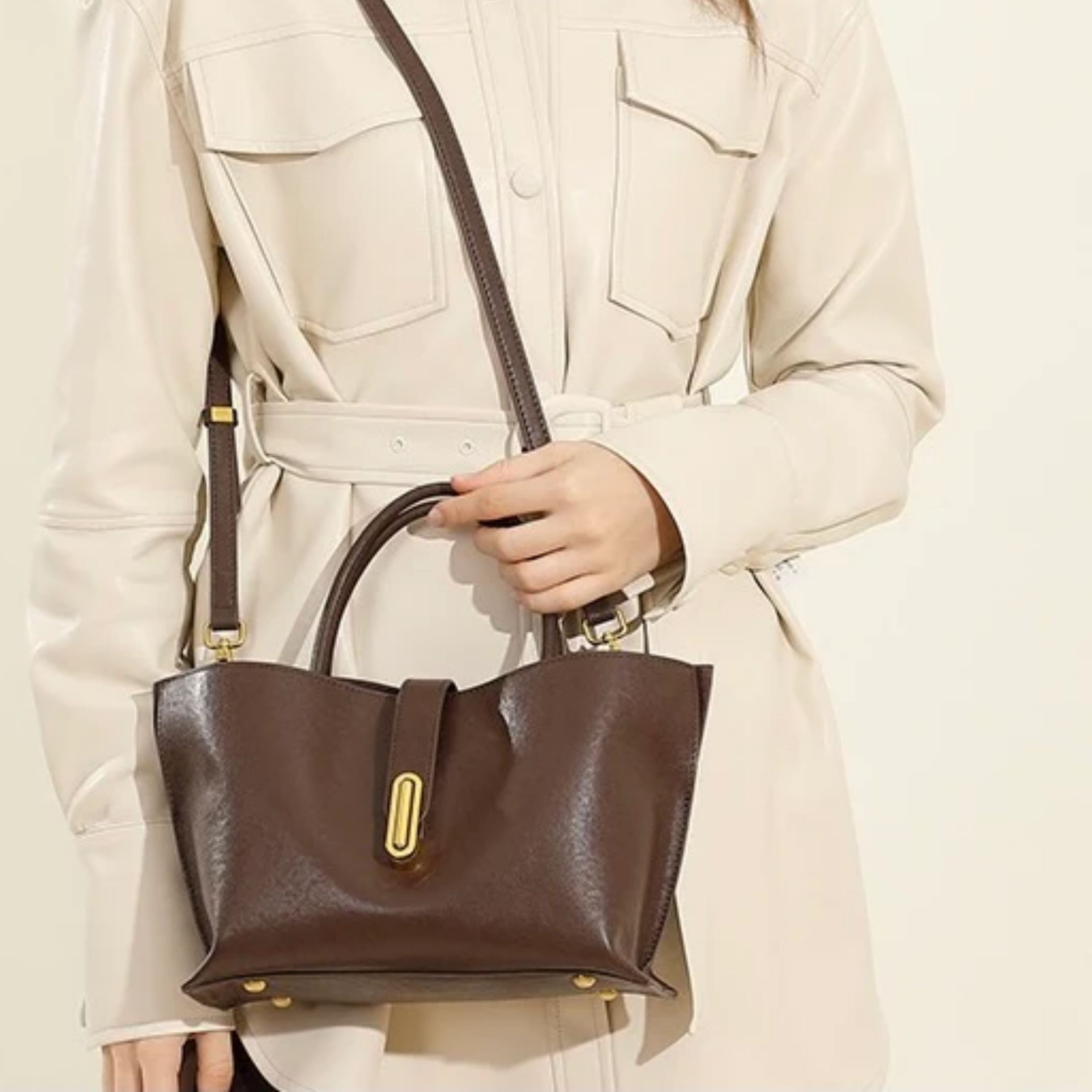 Fräulein Echtleder Crossbody Tote Bag