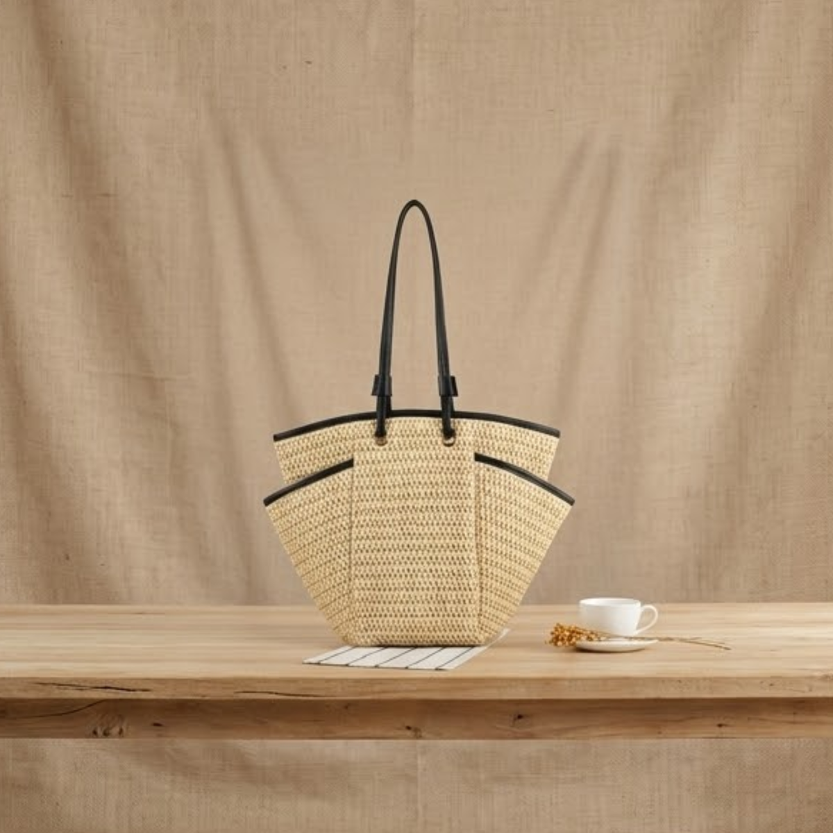 Phoenix Eye Straw Strand-Schultertasche – Nachhaltige Tasche