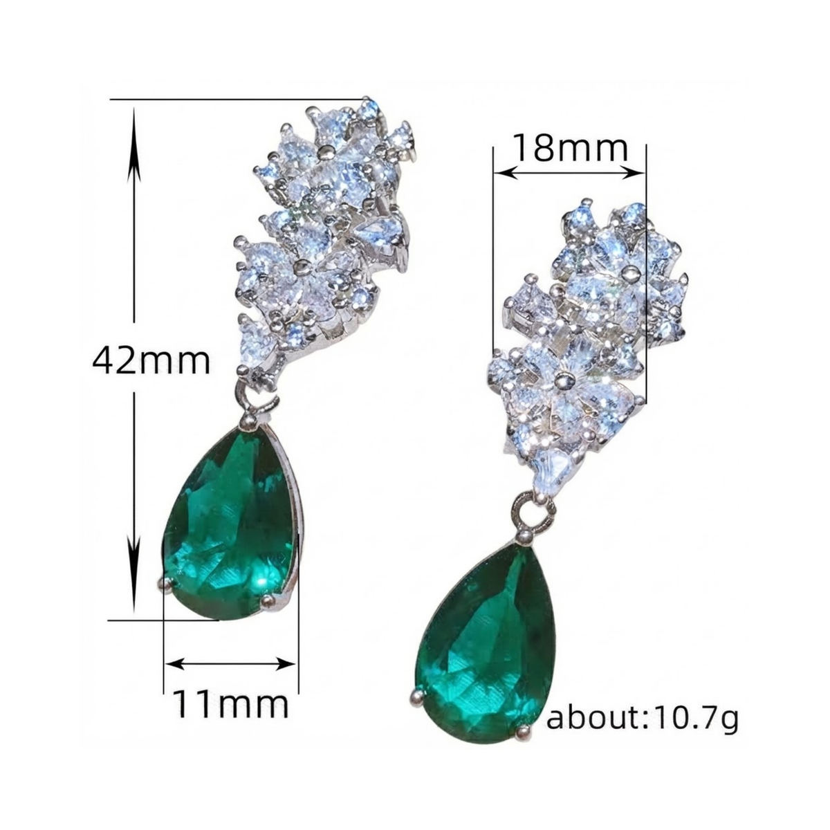 Ermiea Emerald Drop Earrings