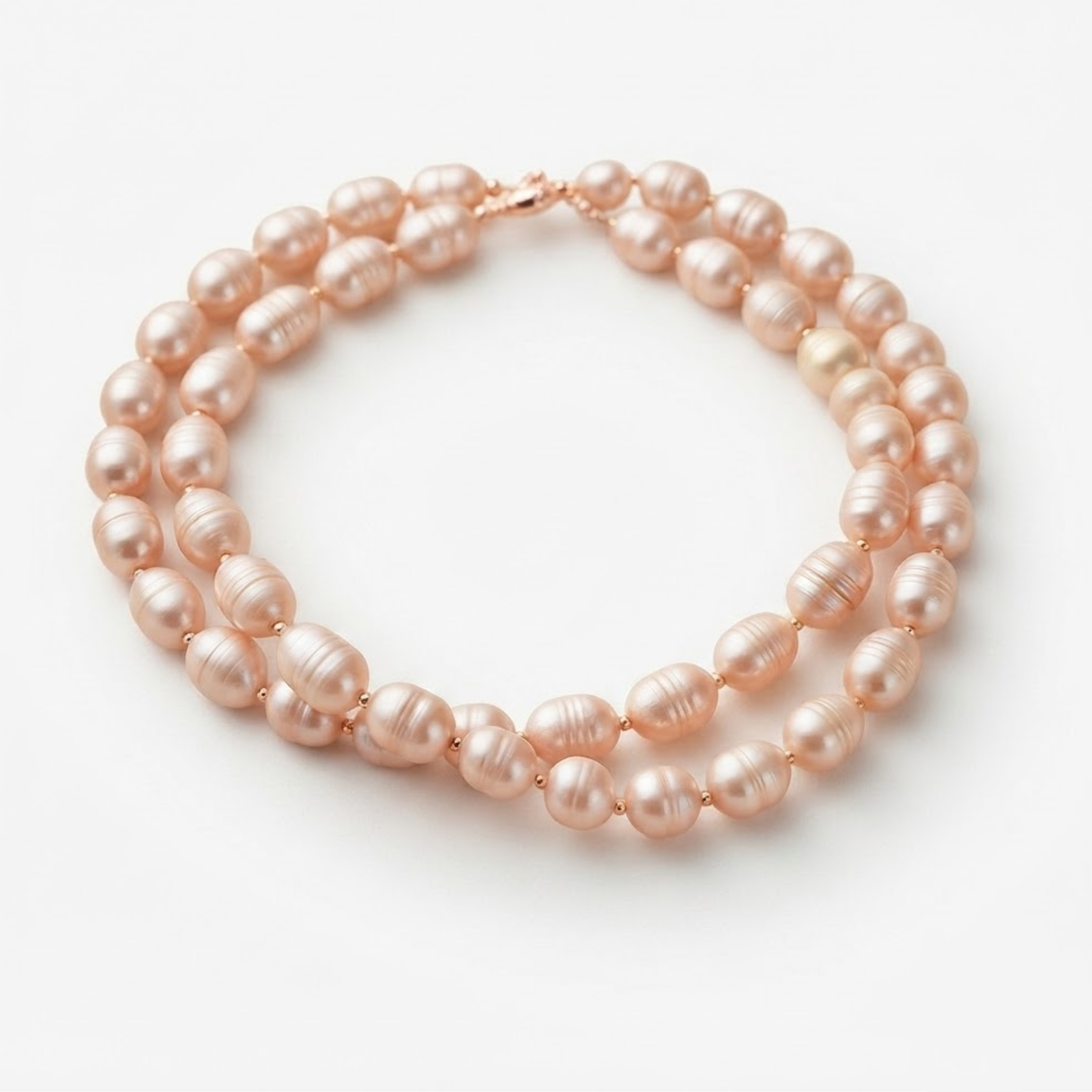 Rosélia Natürliche Gold-Pink Südsee-Perlenkette