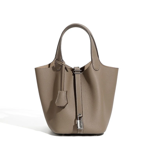 Lavelle Genuine Leather Buckle Basket Bag