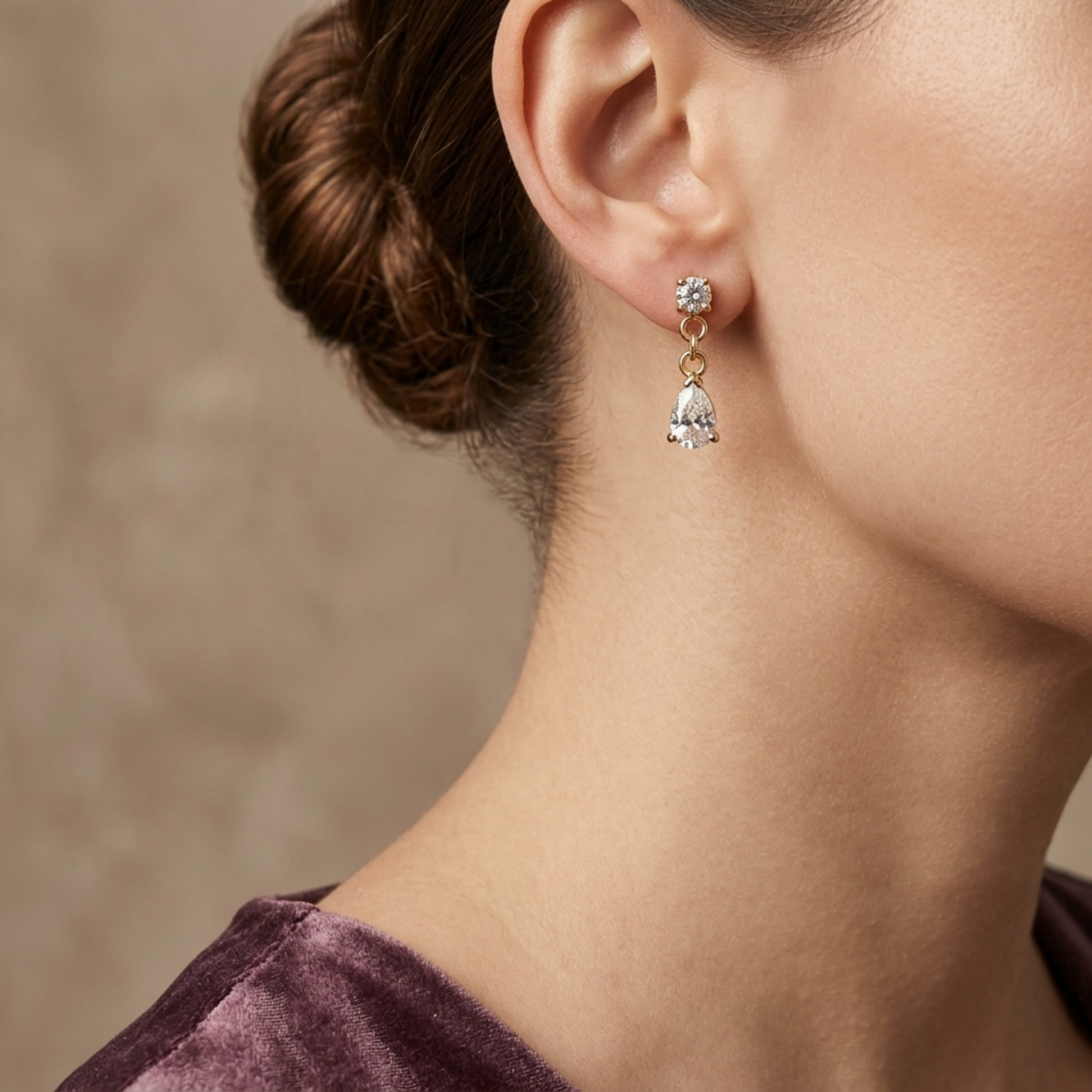 Aurielle Golden Dewdrop Earrings