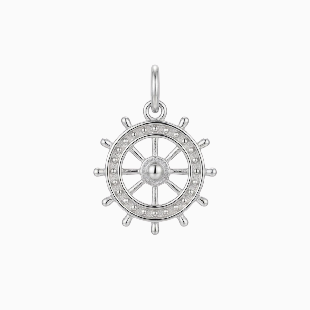 Charms - Silver Ship Wheel Pendant