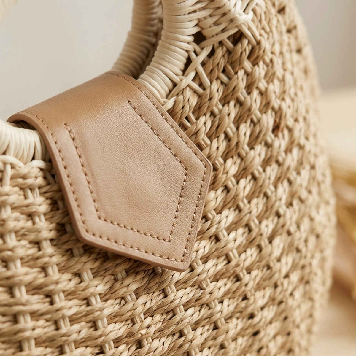 Handgewebte Rattanschale Runde Handtasche – Nachhaltige Tasche