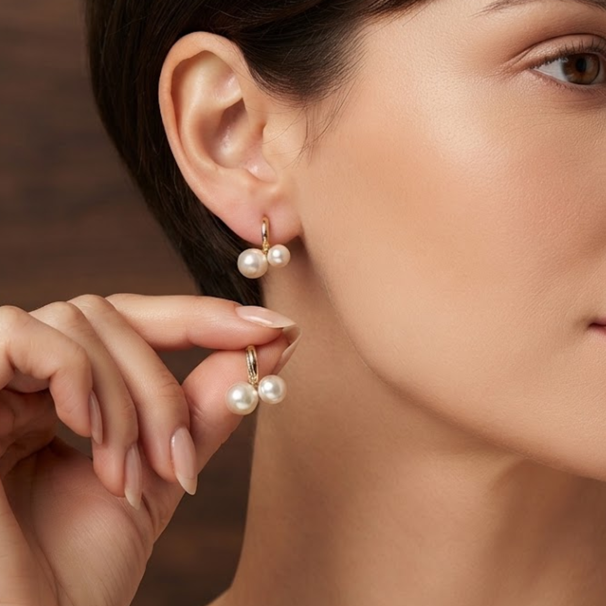 Lovina Double Pearl Drop Earrings