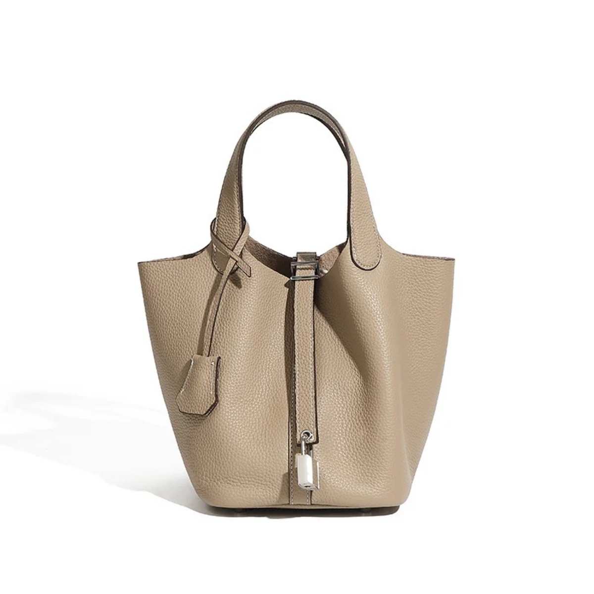 Lavelle Genuine Leather Buckle Basket Bag