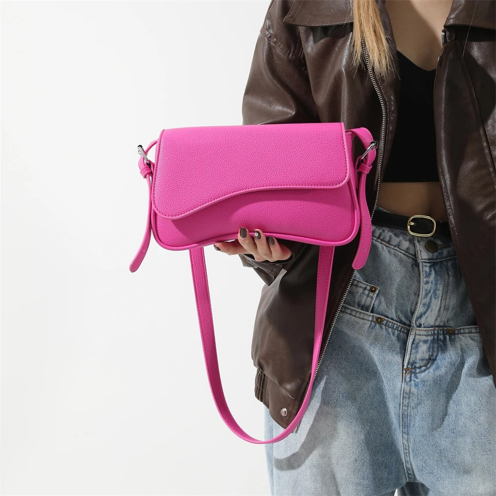 Celestia Curve Baguette Shoulder Bag