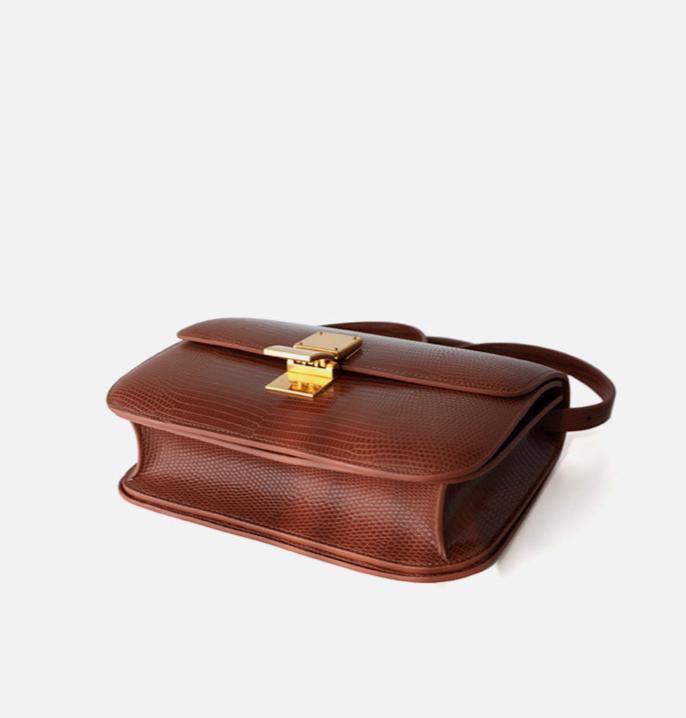 Valentina Lizard-Textured Leather Crossbody