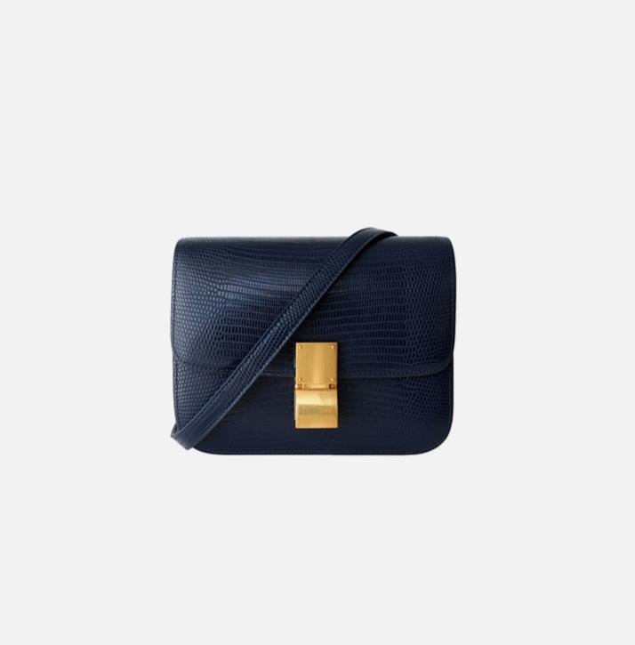 Valentina Lizard-Textured Leather Crossbody