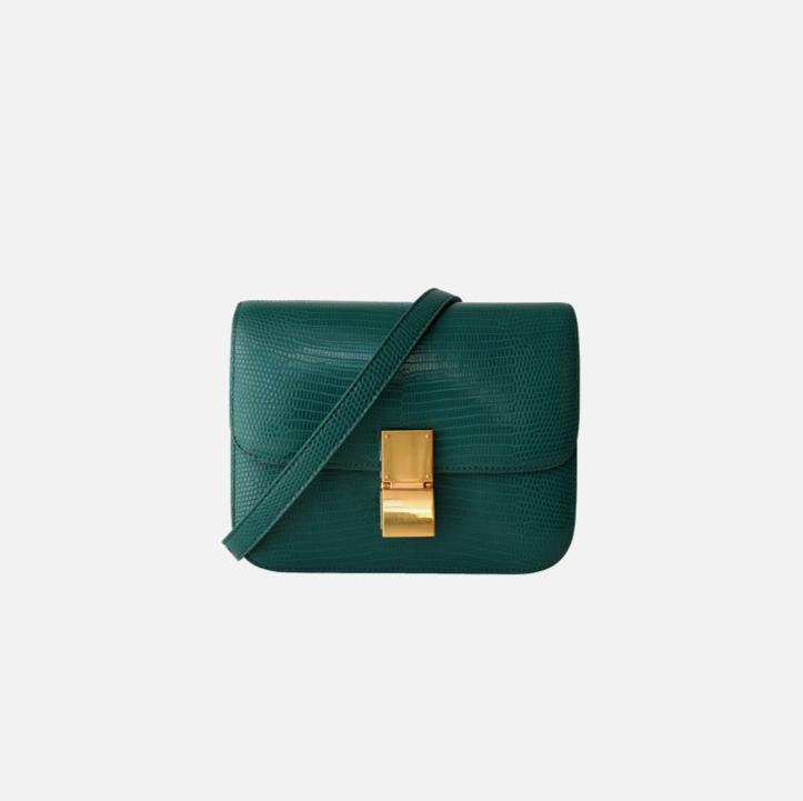Valentina Lizard-Textured Leather Crossbody