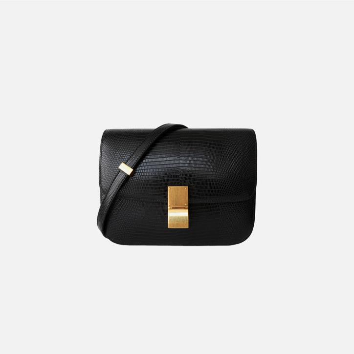 Valentina Lizard-Textured Leather Crossbody