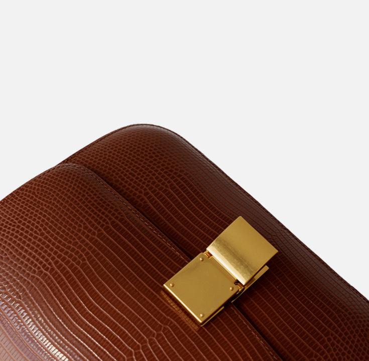 Valentina Lizard-Textured Leather Crossbody