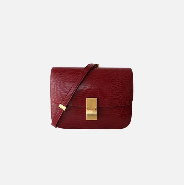 Valentina Lizard-Textured Leather Crossbody