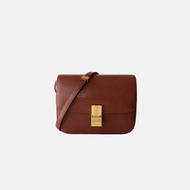 Valentina Lizard-Textured Leather Crossbody